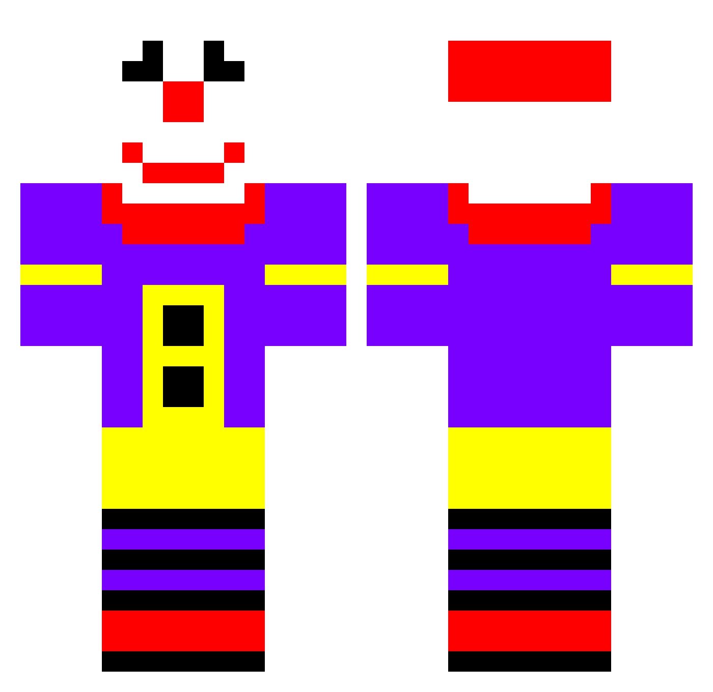 ABl3_bla3hhhH Minecraft skin, front and back view