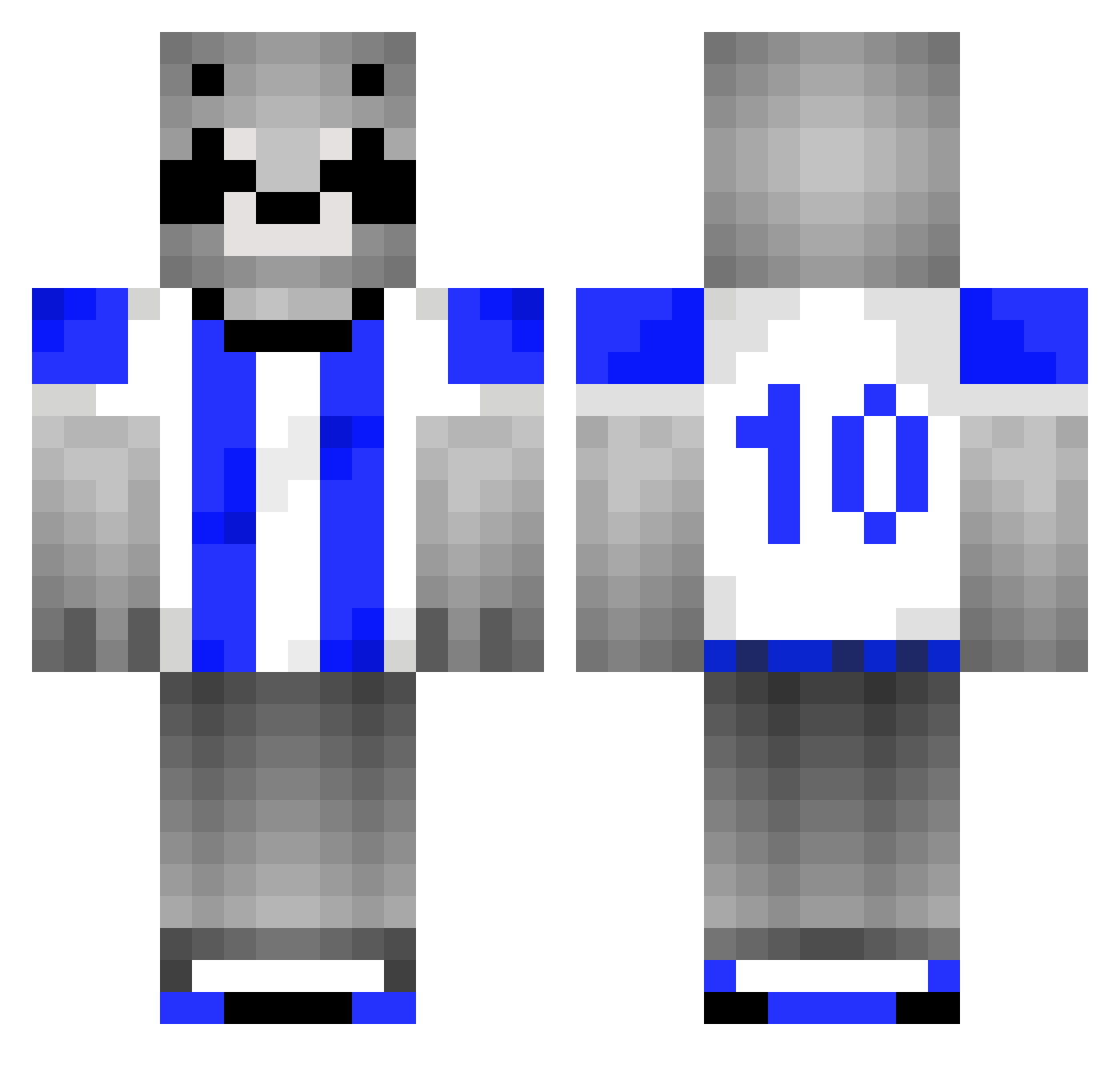 Jaung Minecraft skin, front and back view