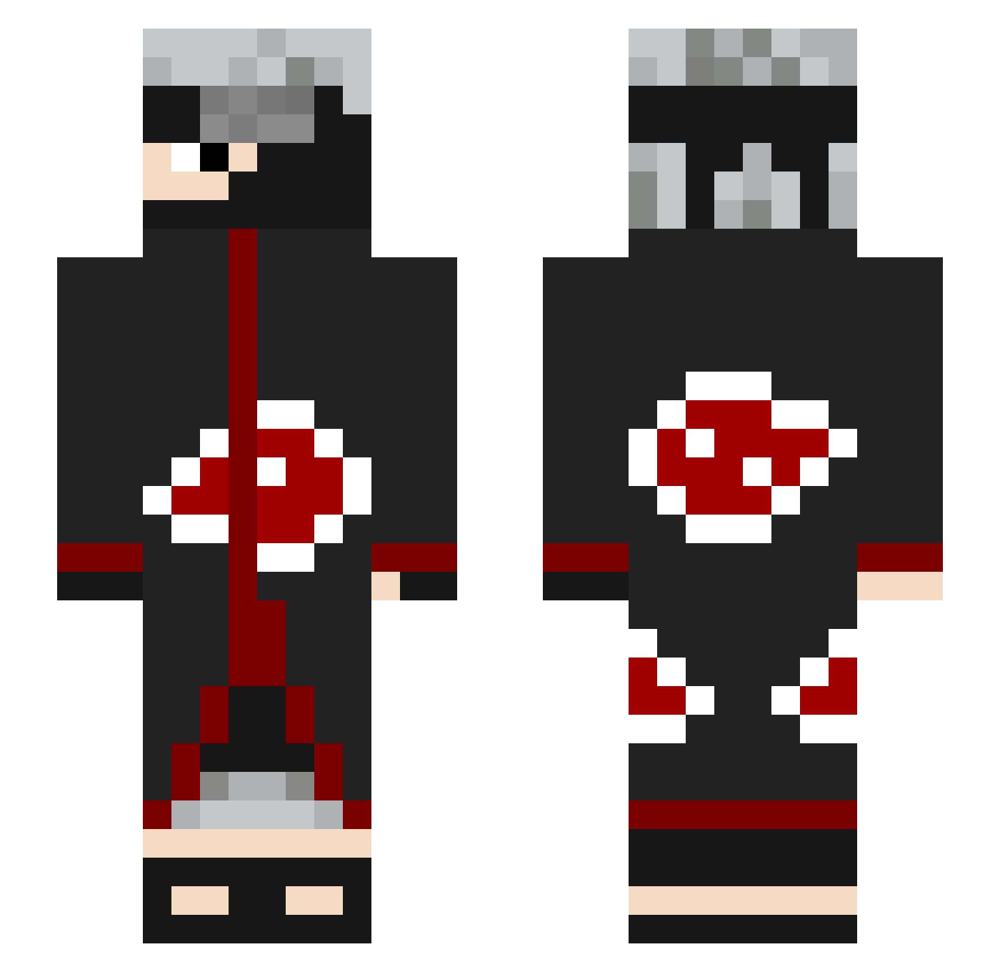 Bakemonoka Minecraft skin, front and back view