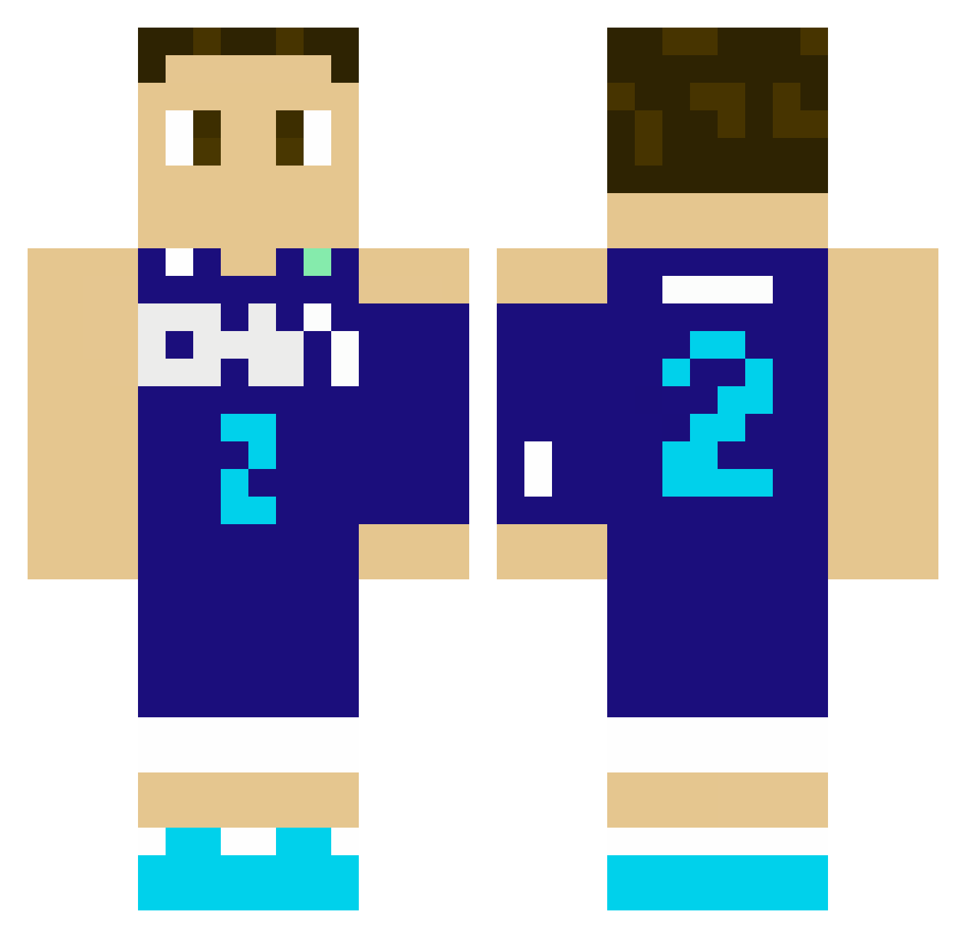 NBAjam Minecraft skin, front and back view
