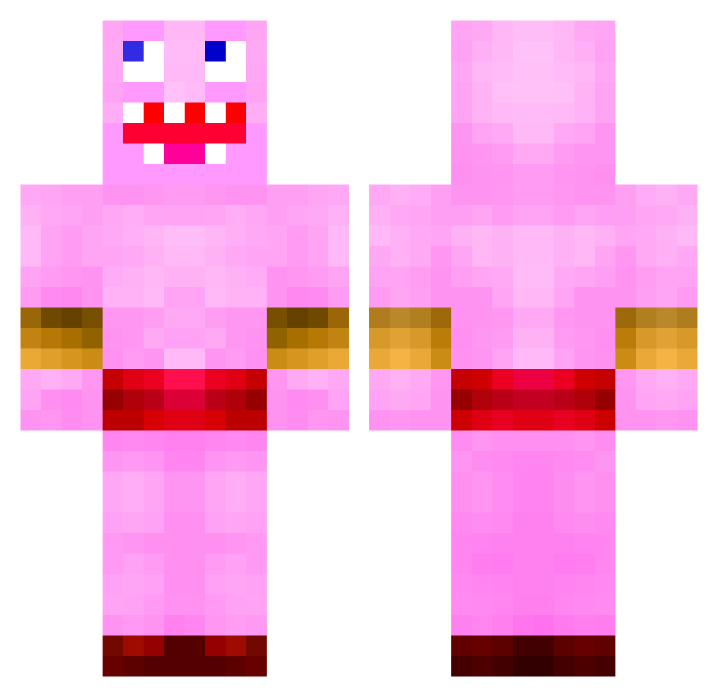 Ocof Minecraft skin, front and back view