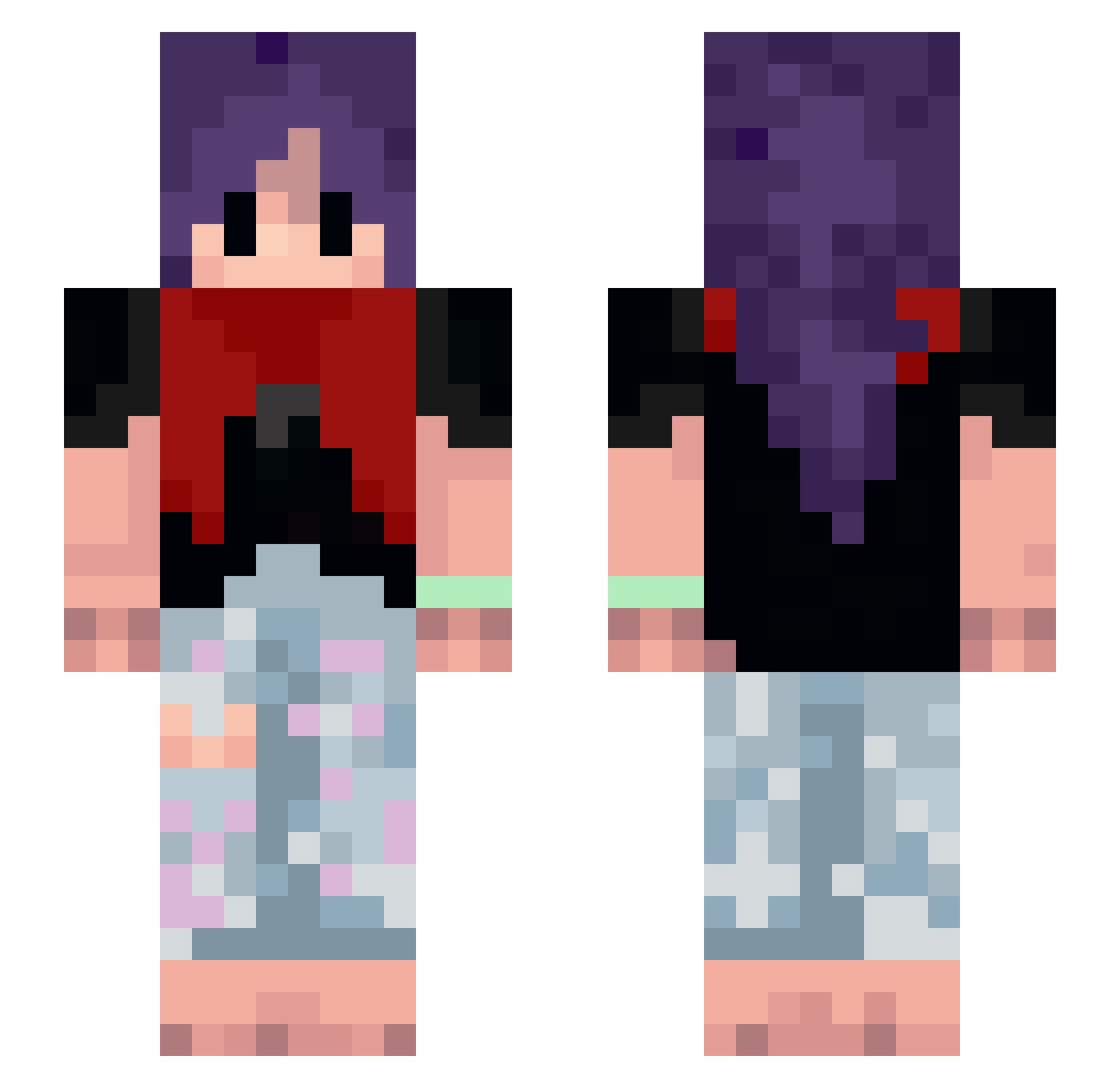 kyamdone Minecraft skin, front and back view
