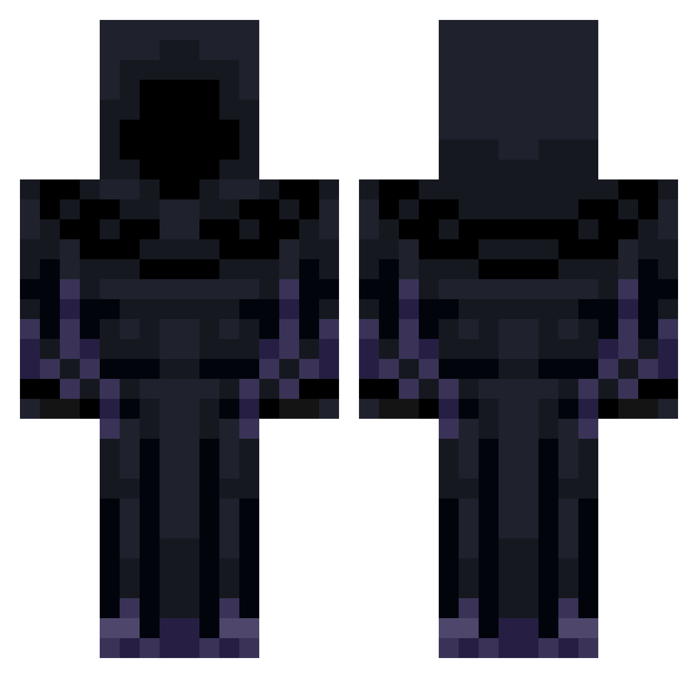 Nullexicon Minecraft skin, front and back view