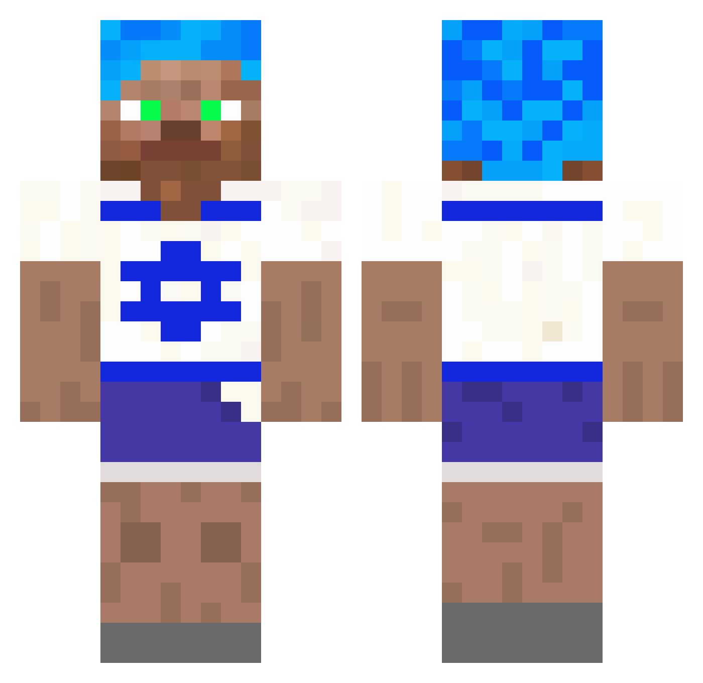 Darouns Minecraft skin, front and back view