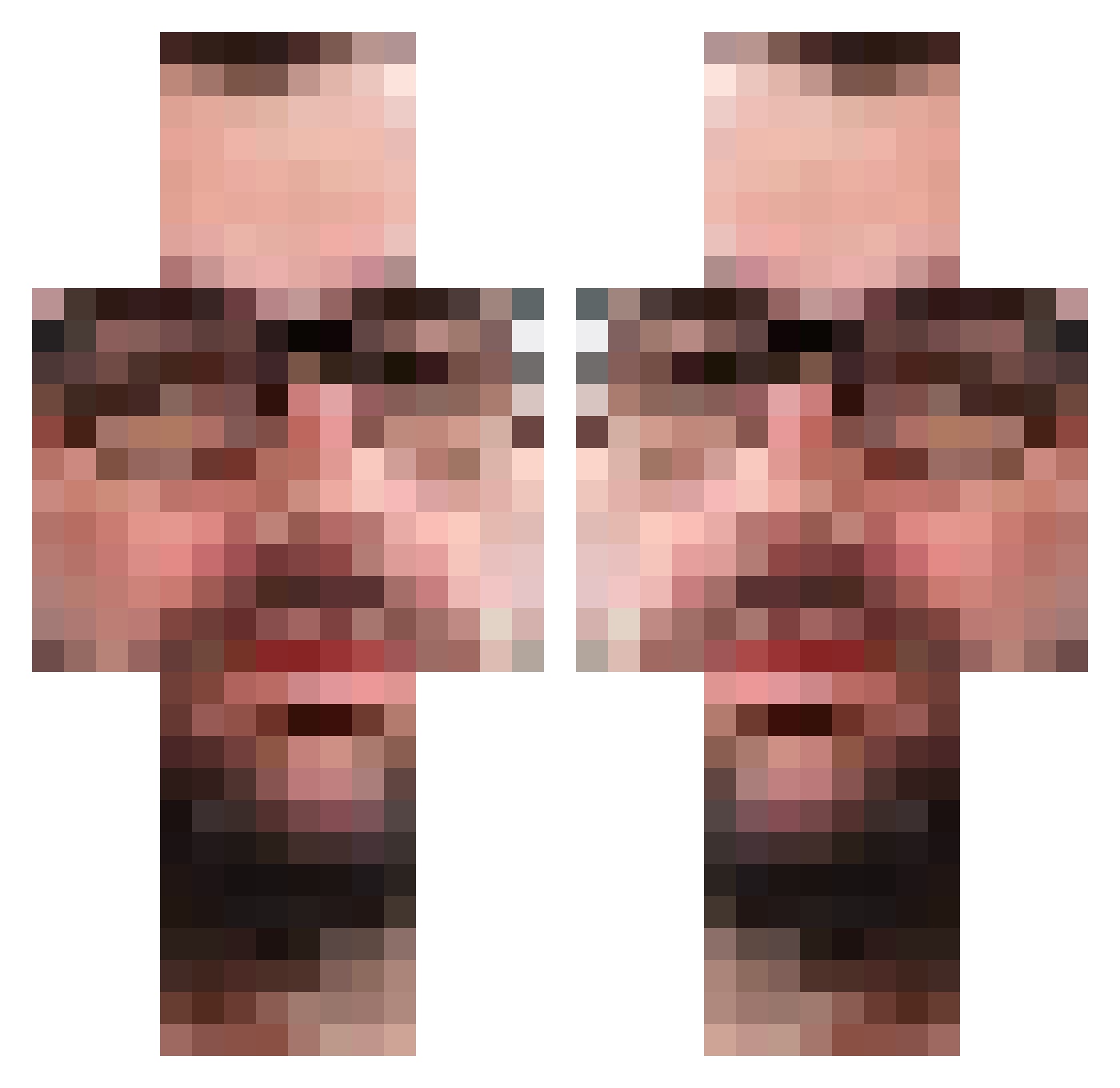 yapollon Minecraft skin, front and back view