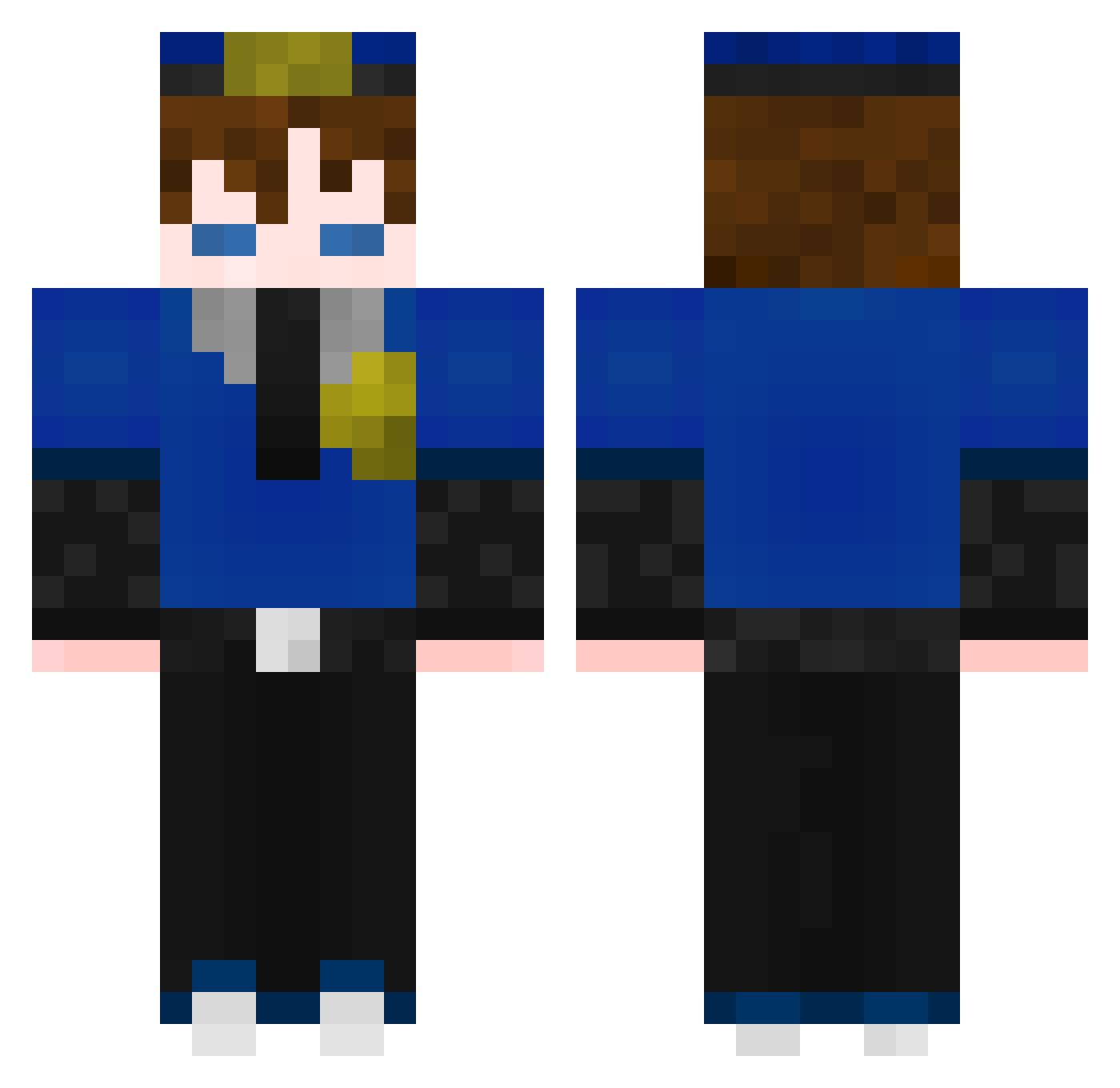 Golem842 Minecraft skin, front and back view
