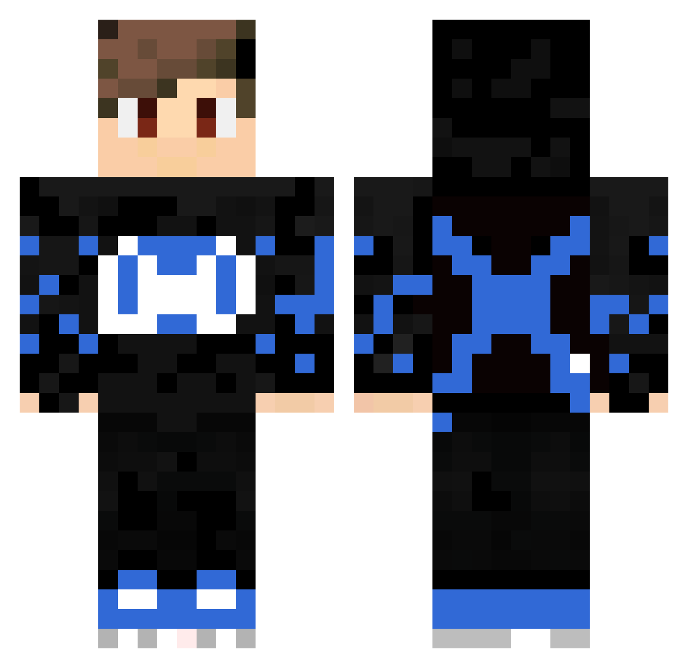 plutosz Minecraft skin, front and back view