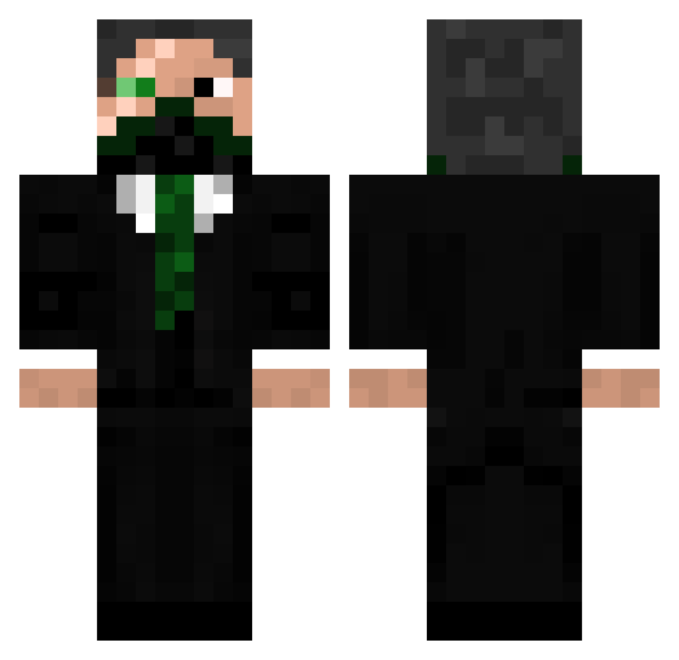 Krianix Minecraft skin, front and back view