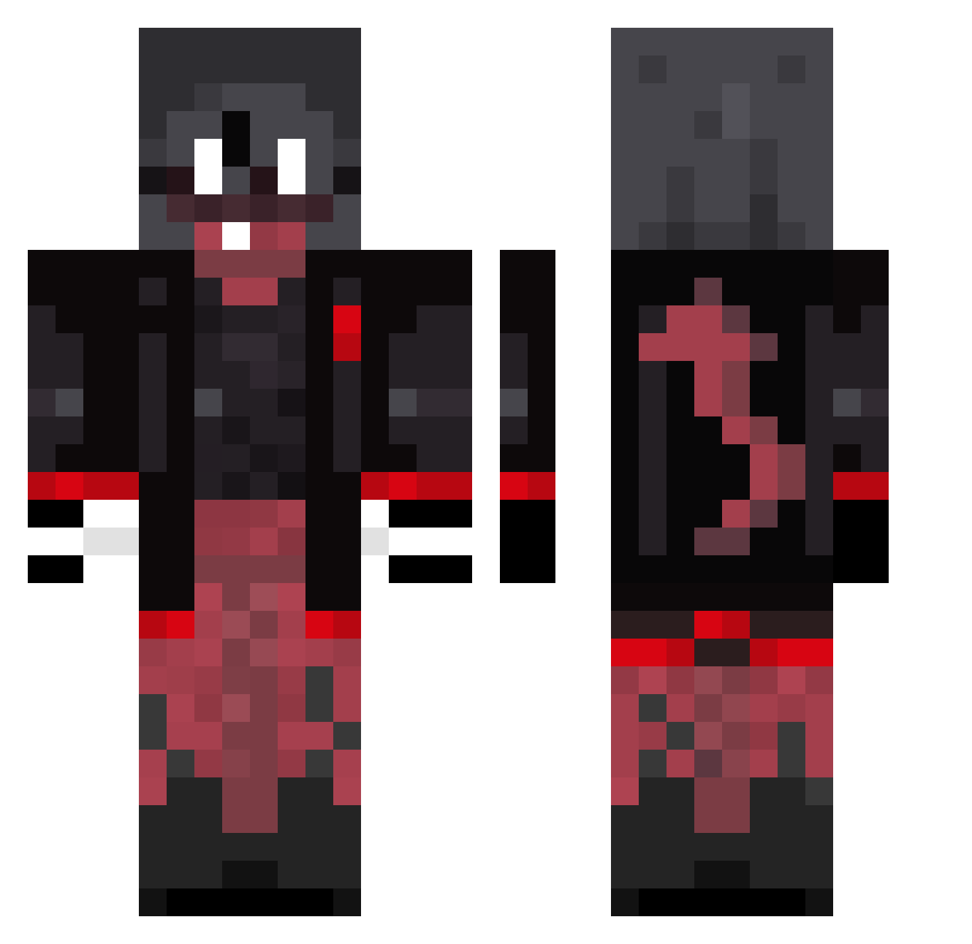 SarcasticCraft Minecraft skin, front and back view