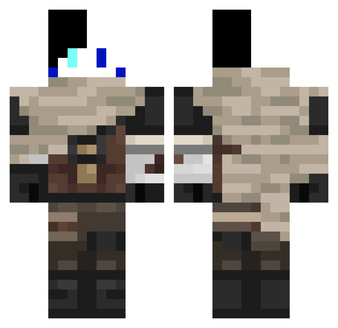 UsableSteak8743 Minecraft skin, front and back view