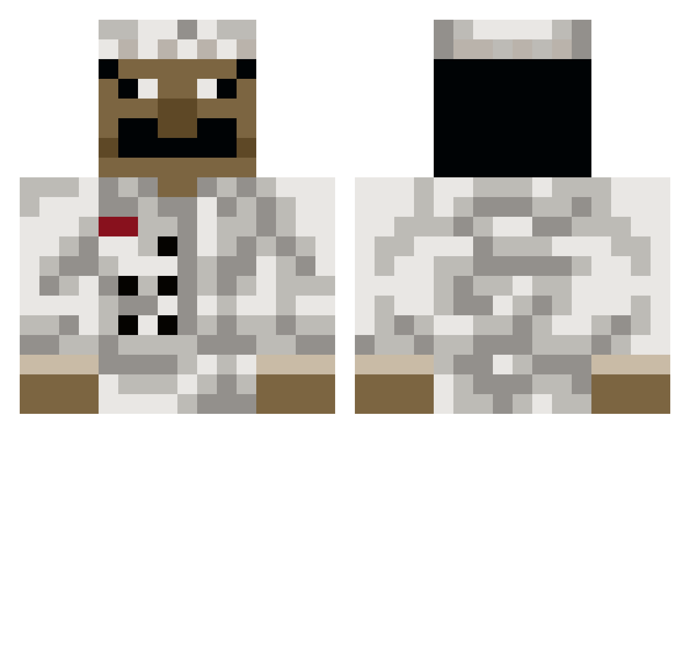 CasperTheghostfr Minecraft skin, front and back view