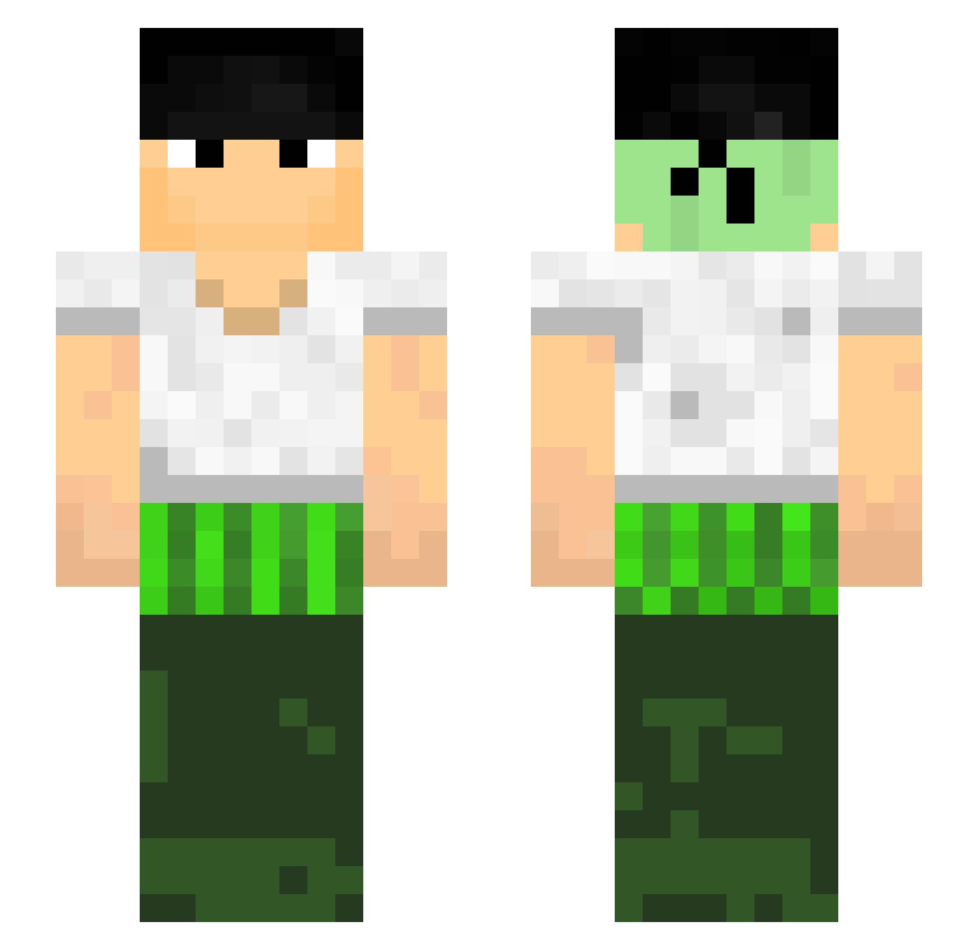 NuggetGod5000 Minecraft skin, front and back view
