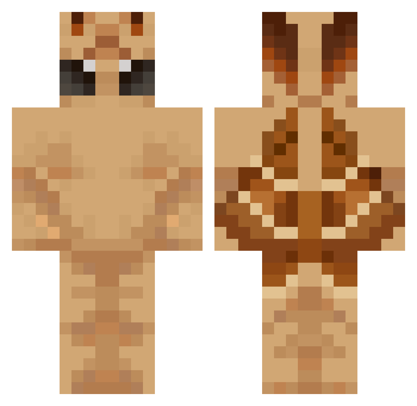 333222 Minecraft skin, front and back view