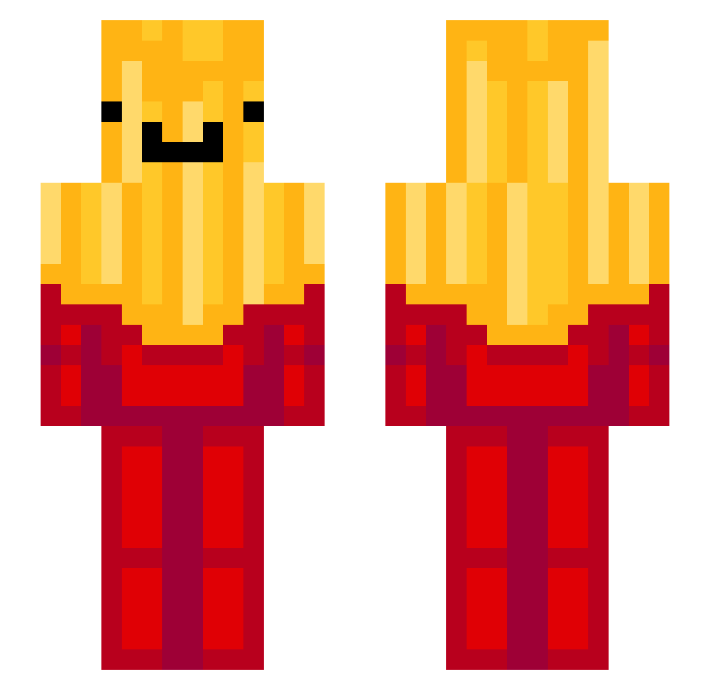 iiBeary Minecraft skin, front and back view