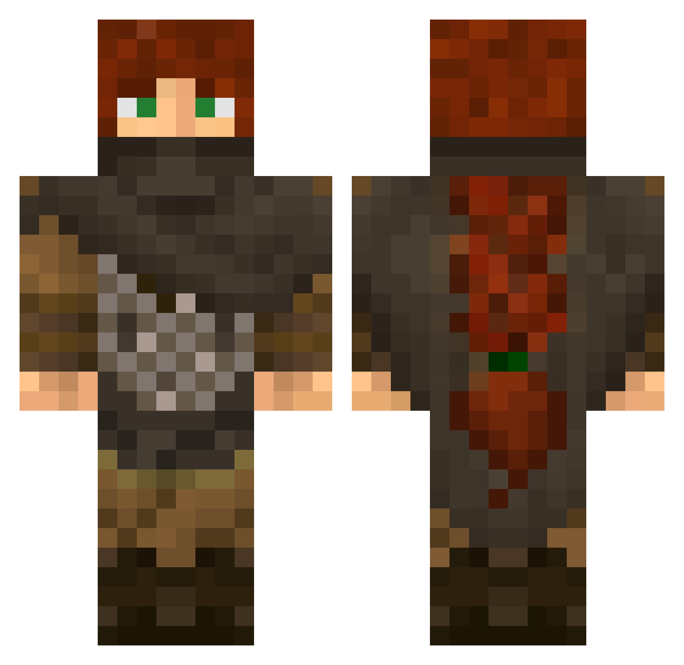 Lapideous Minecraft skin, front and back view
