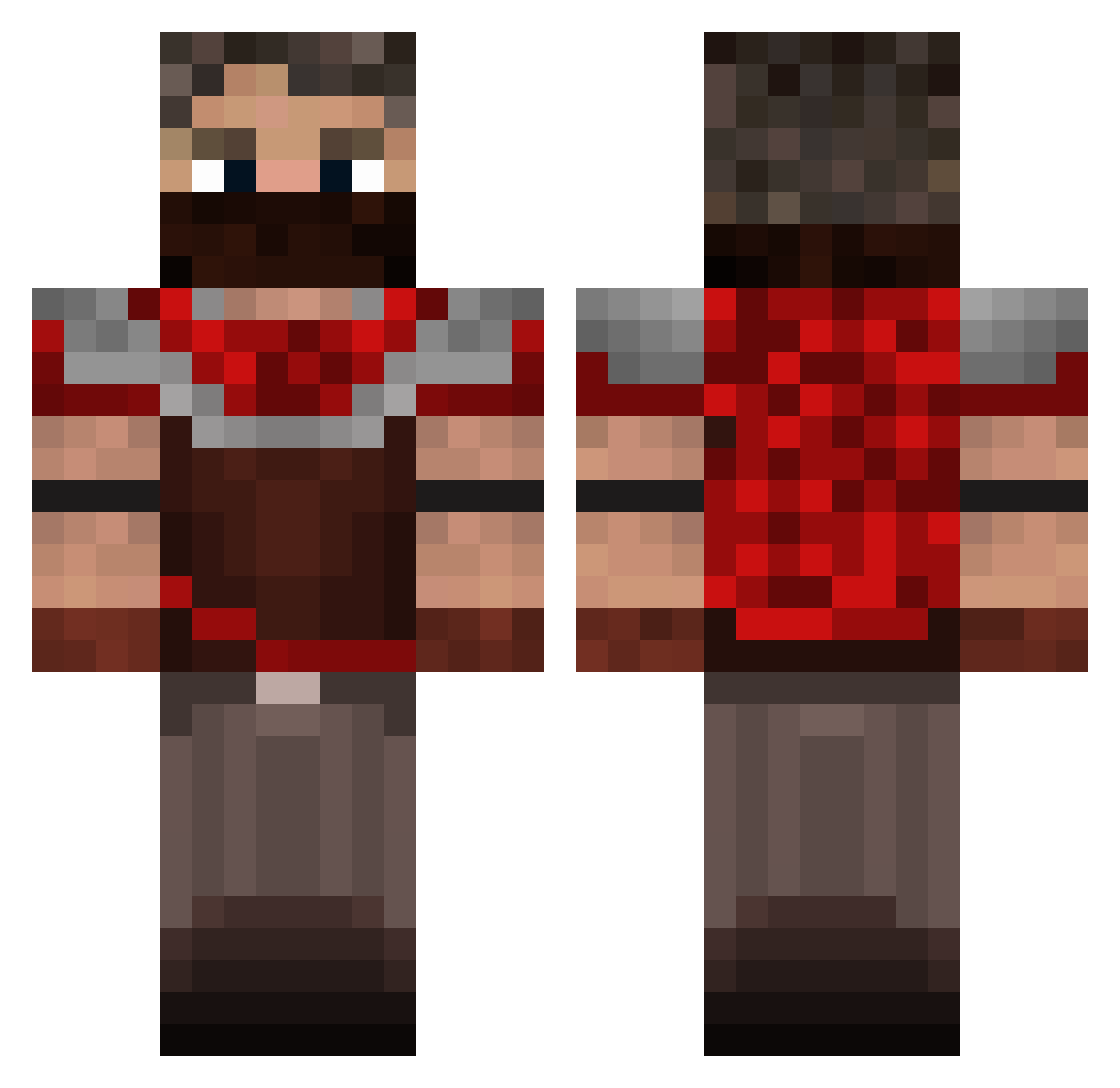MoH_JeZuz Minecraft skin, front and back view