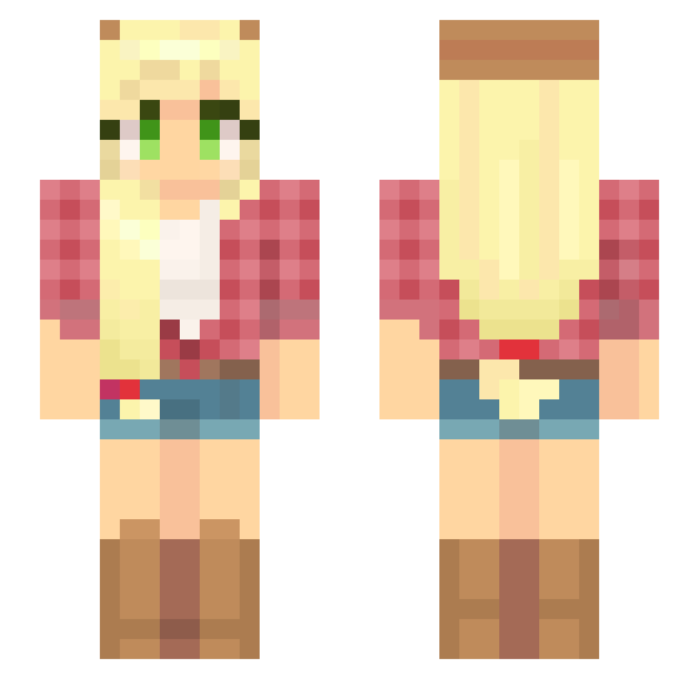 heroan Minecraft skin, front and back view