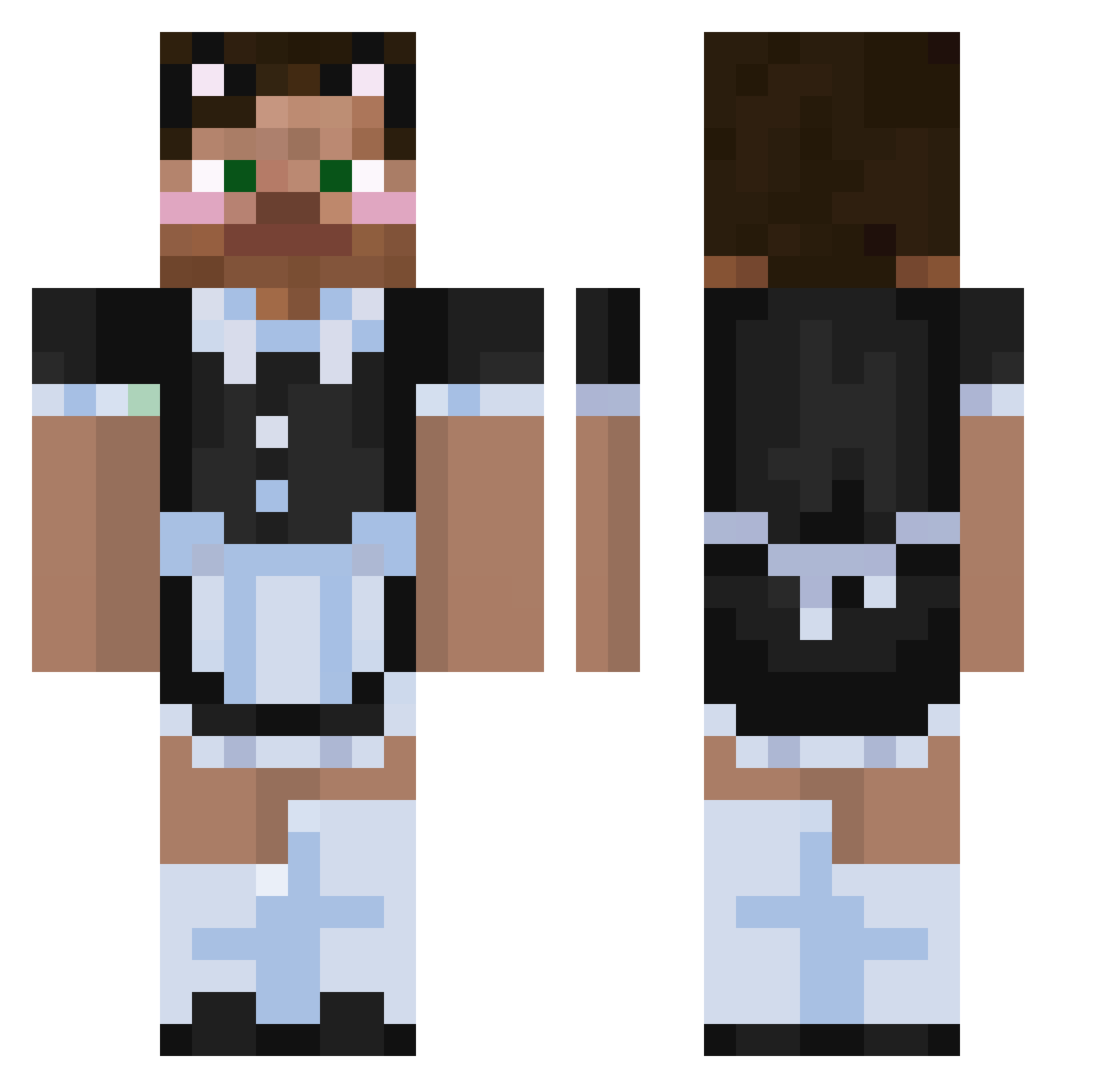 Ovisinics Minecraft skin, front and back view