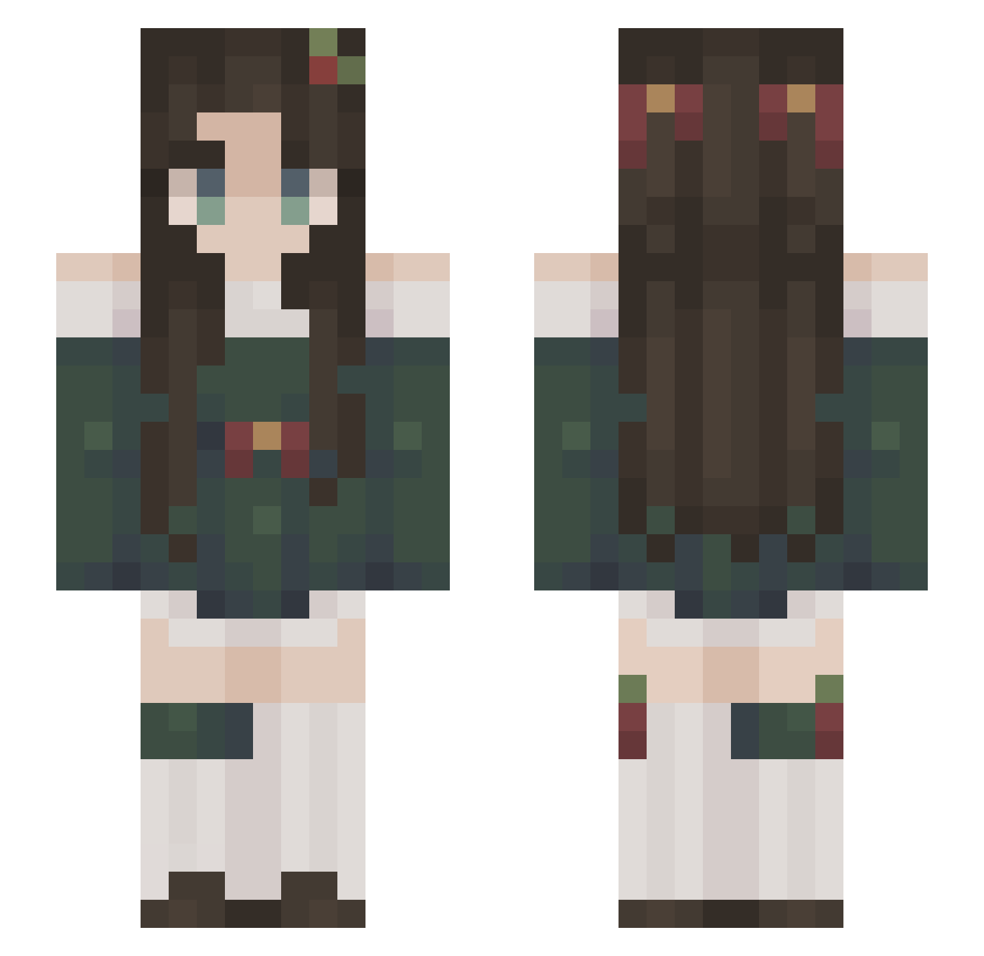YeikaJs Minecraft skin, front and back view