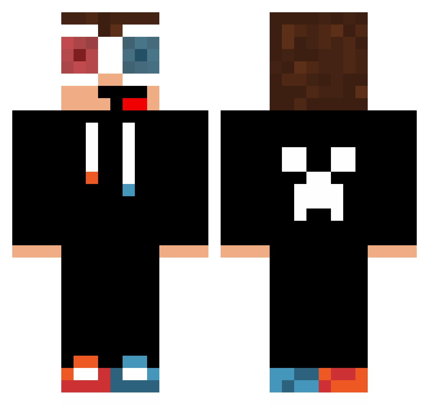 ItzMaxvili Minecraft skin, front and back view