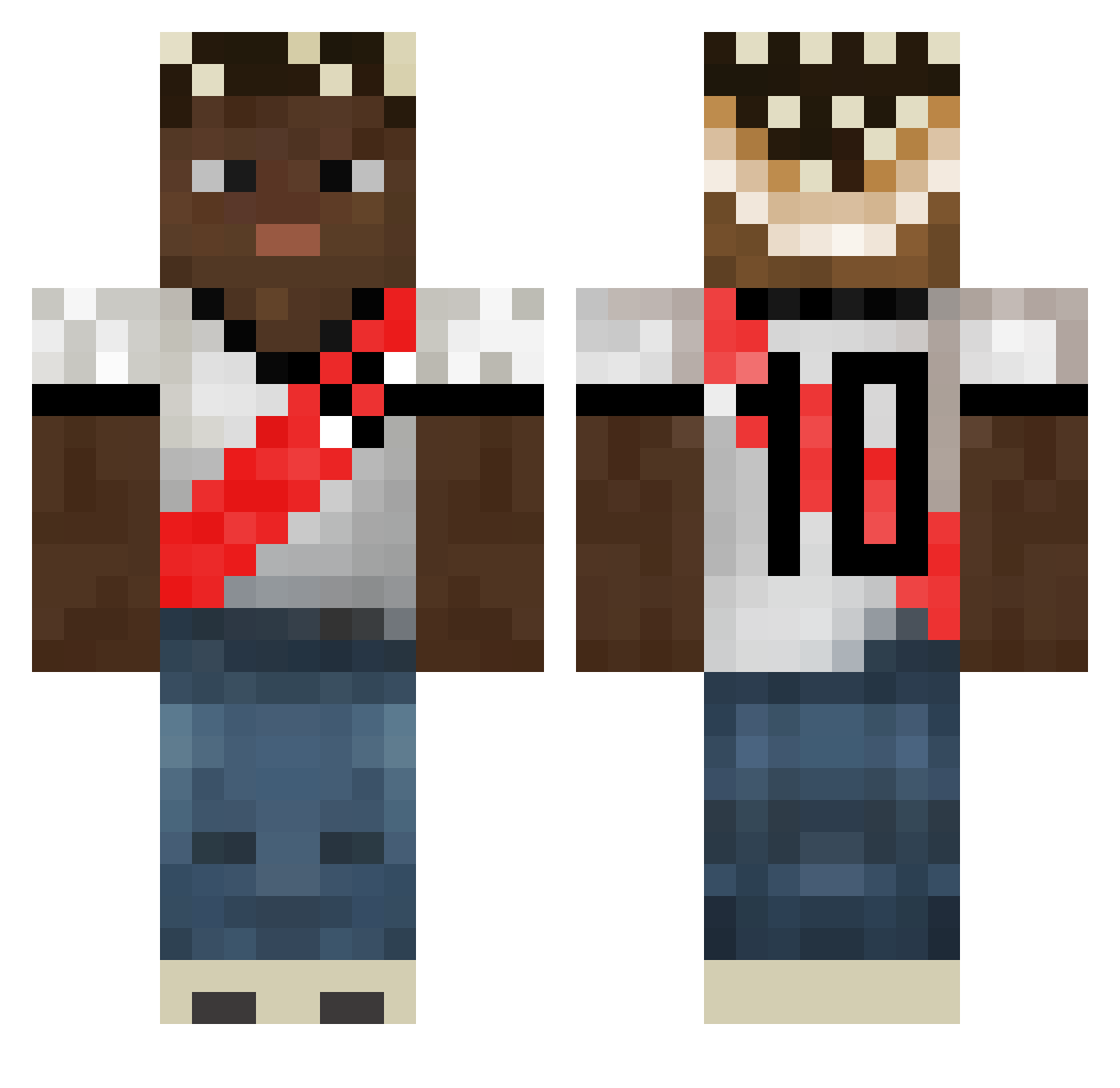 Wakanda23 Minecraft skin, front and back view