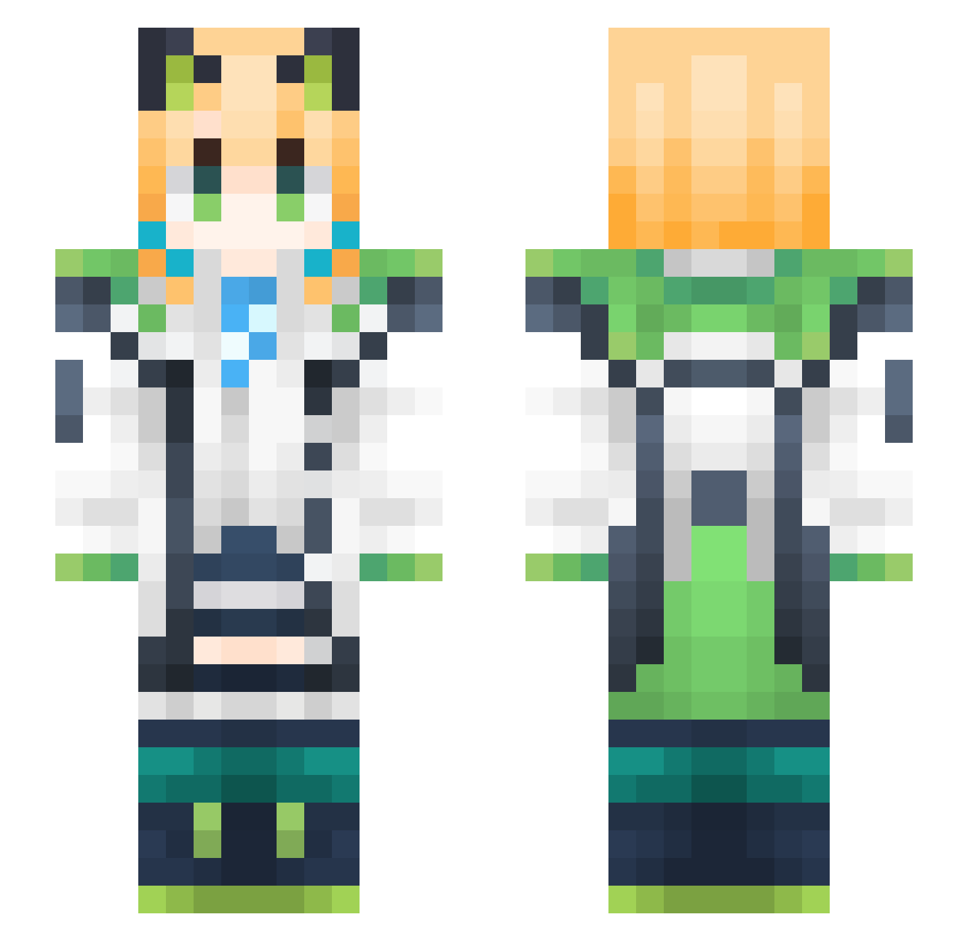 AySeJ Minecraft skin, front and back view