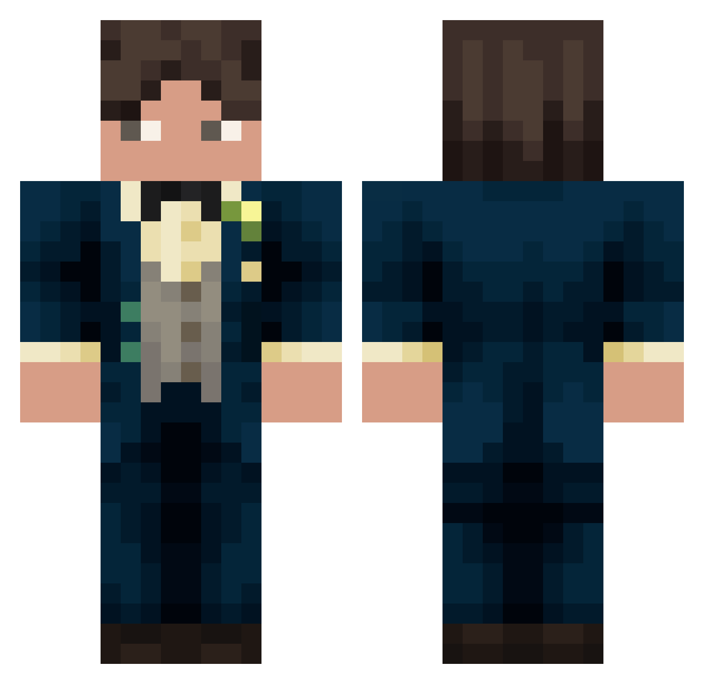 Kitchful Minecraft skin, front and back view