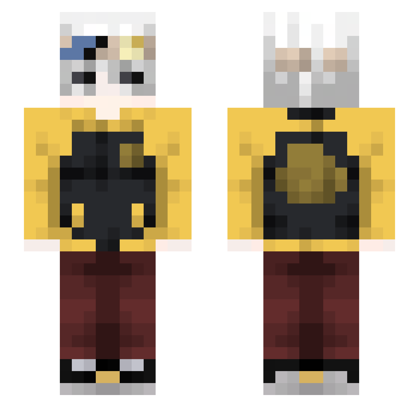 mosaikou Minecraft skin, front and back view