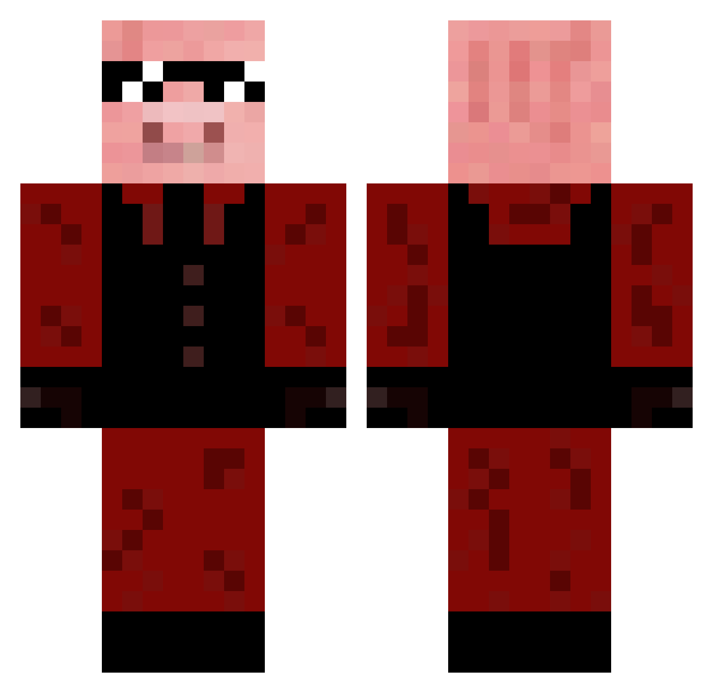 spacepiglord Minecraft skin, front and back view