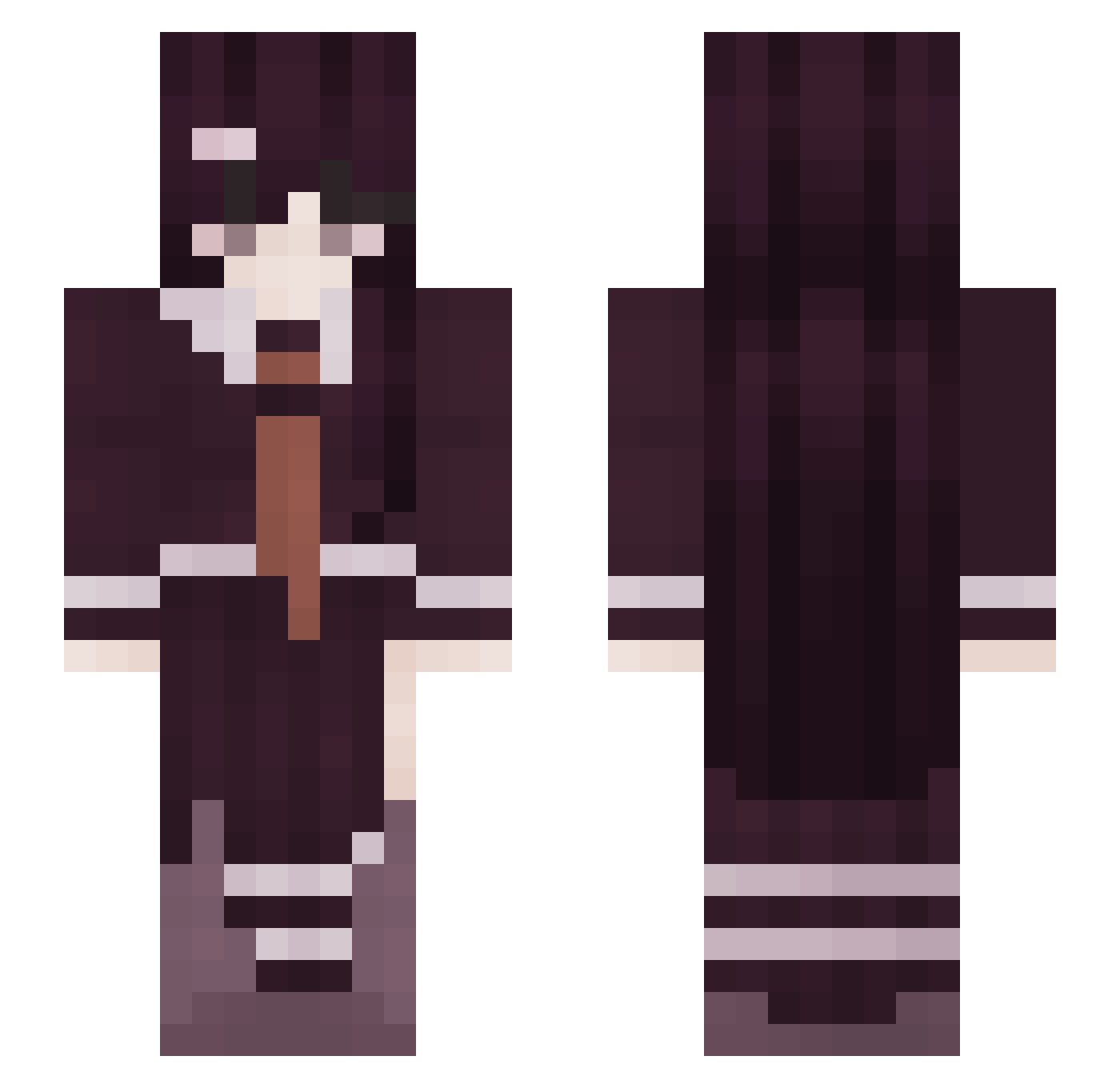 Osheii Minecraft skin, front and back view