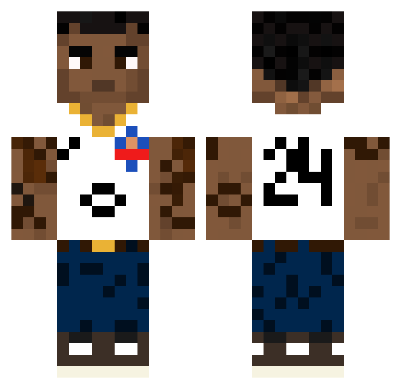 Mandinga24 Minecraft skin, front and back view
