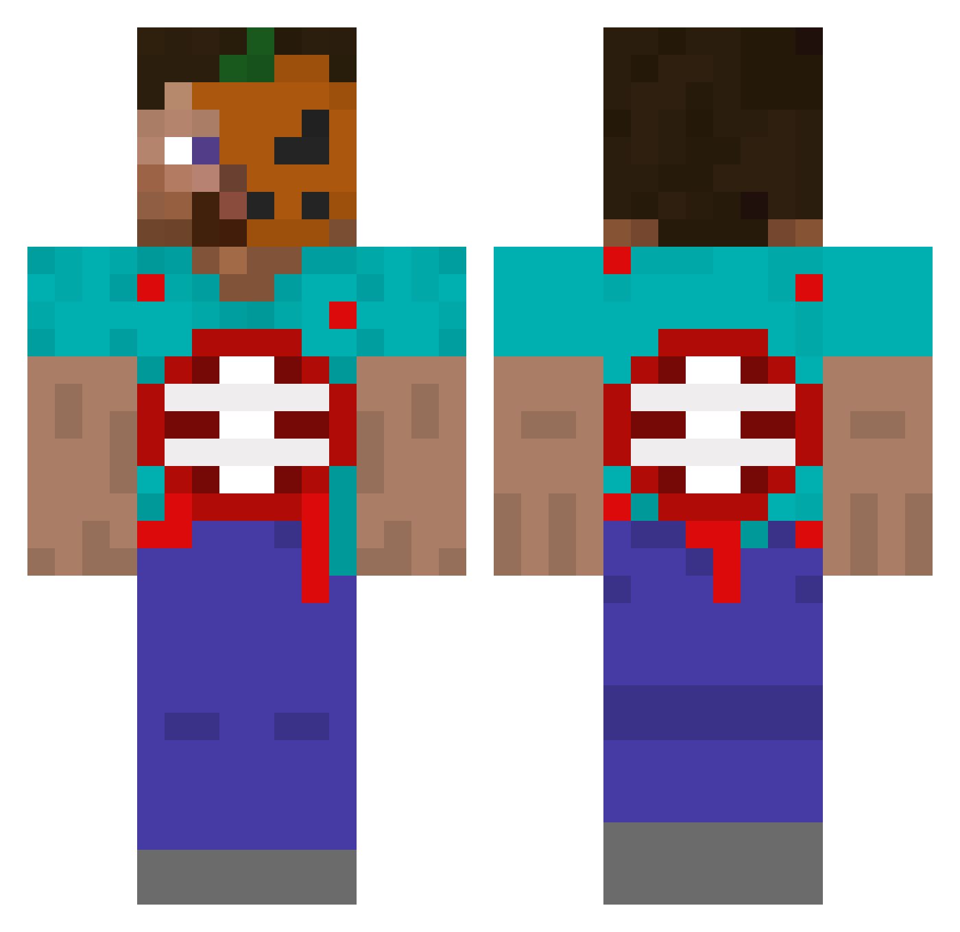 Vision_gma Minecraft skin, front and back view