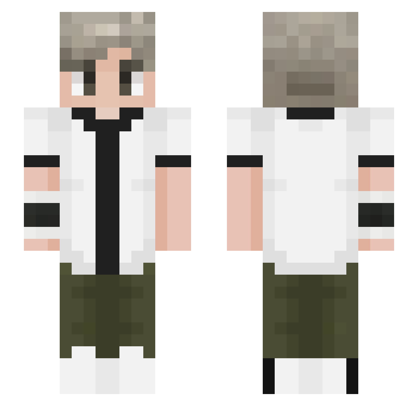 onruffy Minecraft skin, front and back view