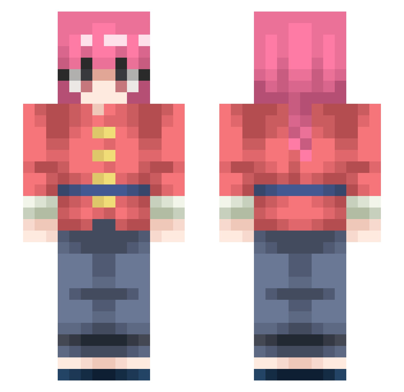 koutha18 Minecraft skin, front and back view