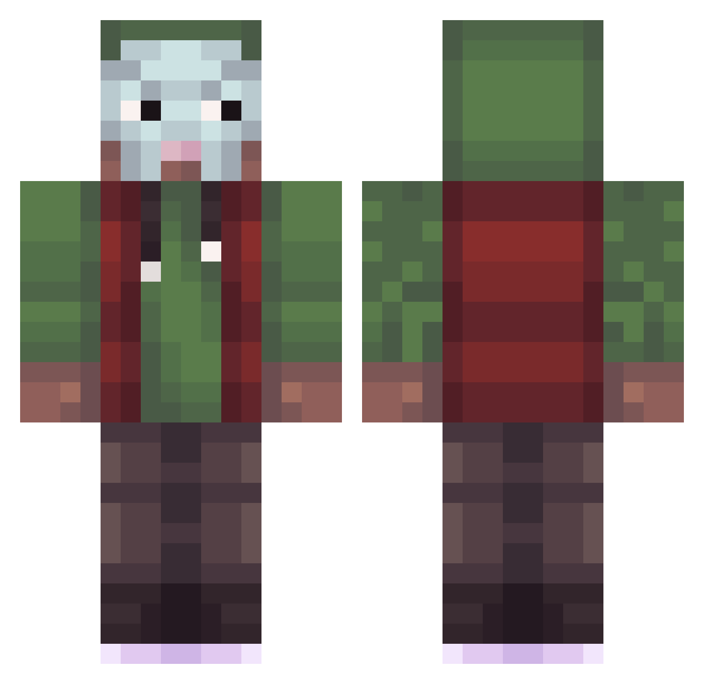 xxsynox Minecraft skin, front and back view