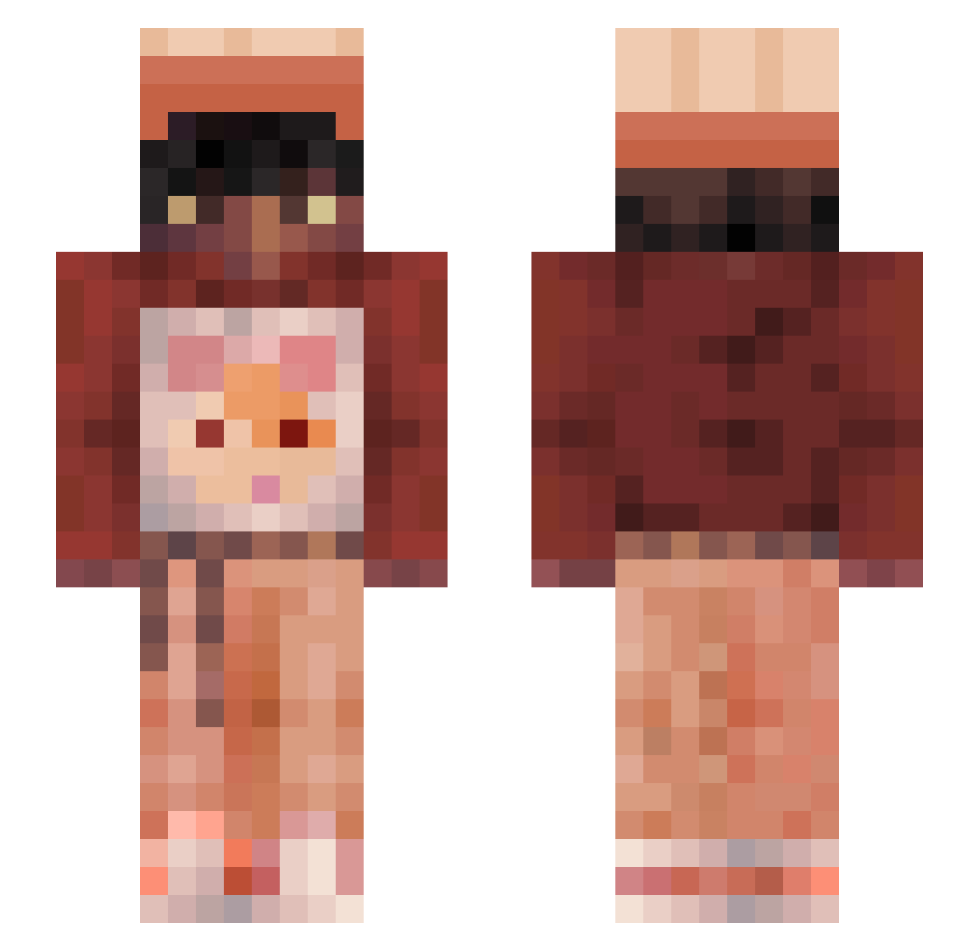 littlesamster Minecraft skin, front and back view