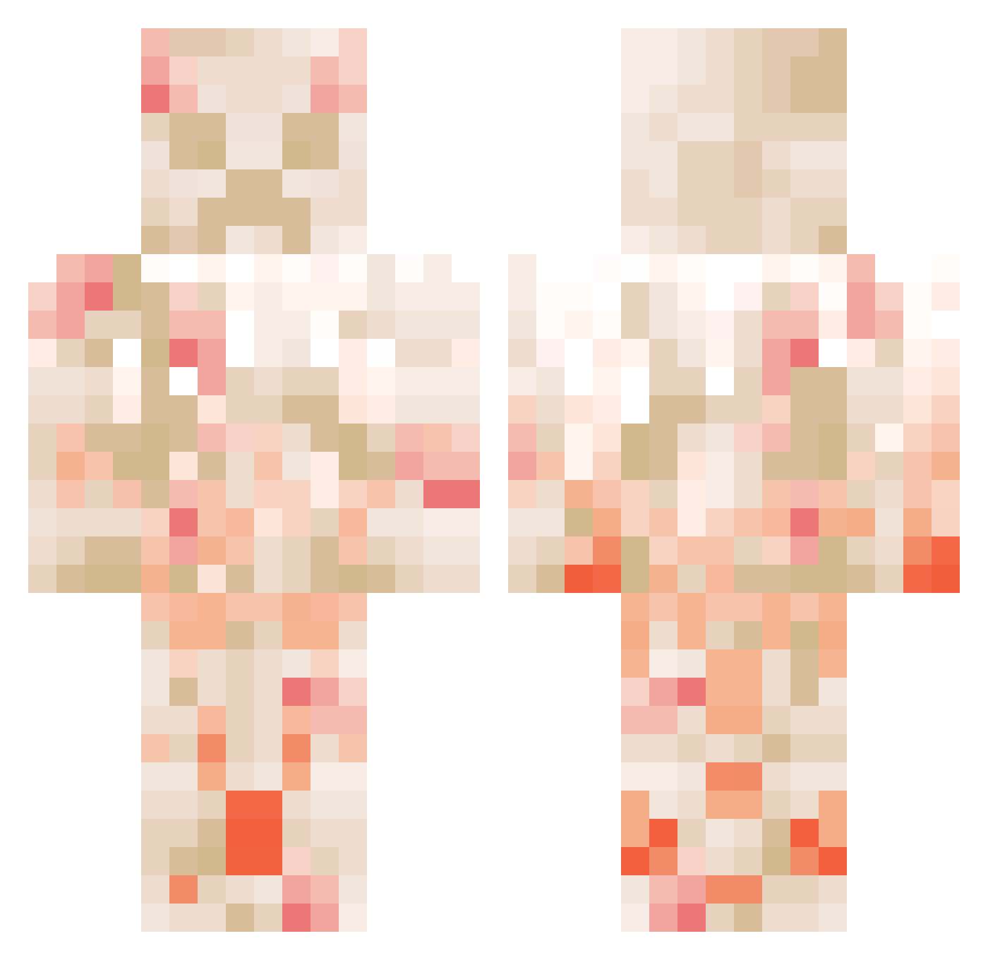 CyberFire2077 Minecraft skin, front and back view