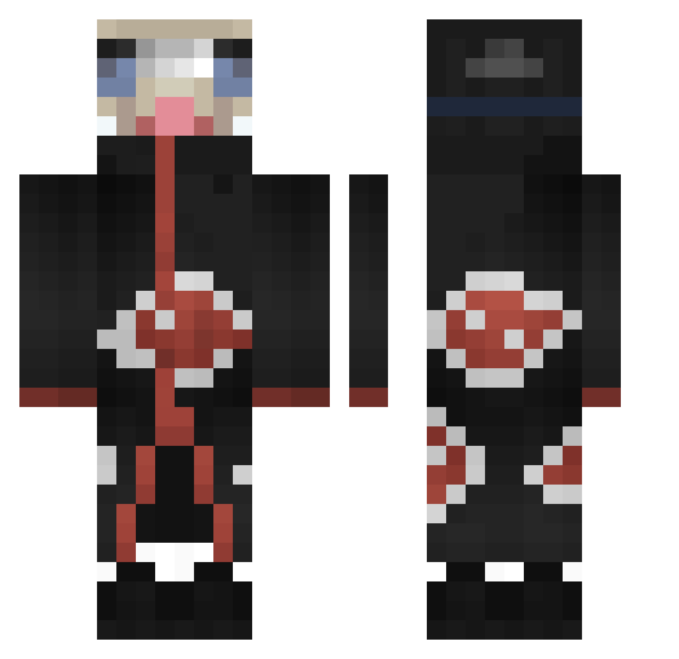 _Hachiro_ Minecraft skin, front and back view
