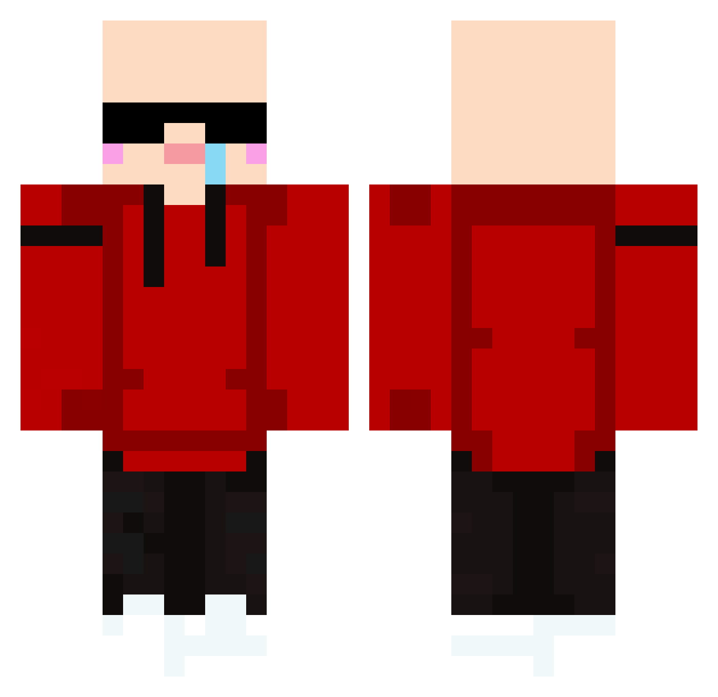 java80 Minecraft skin, front and back view