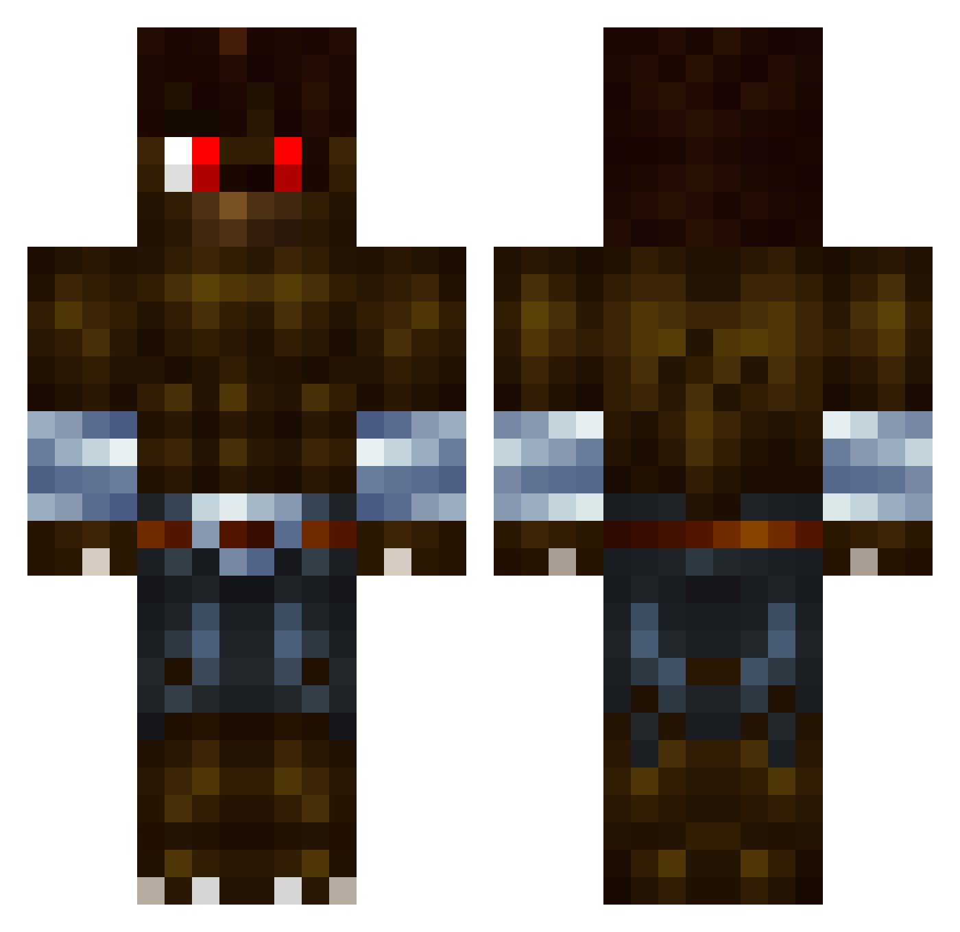 elkfolk Minecraft skin, front and back view