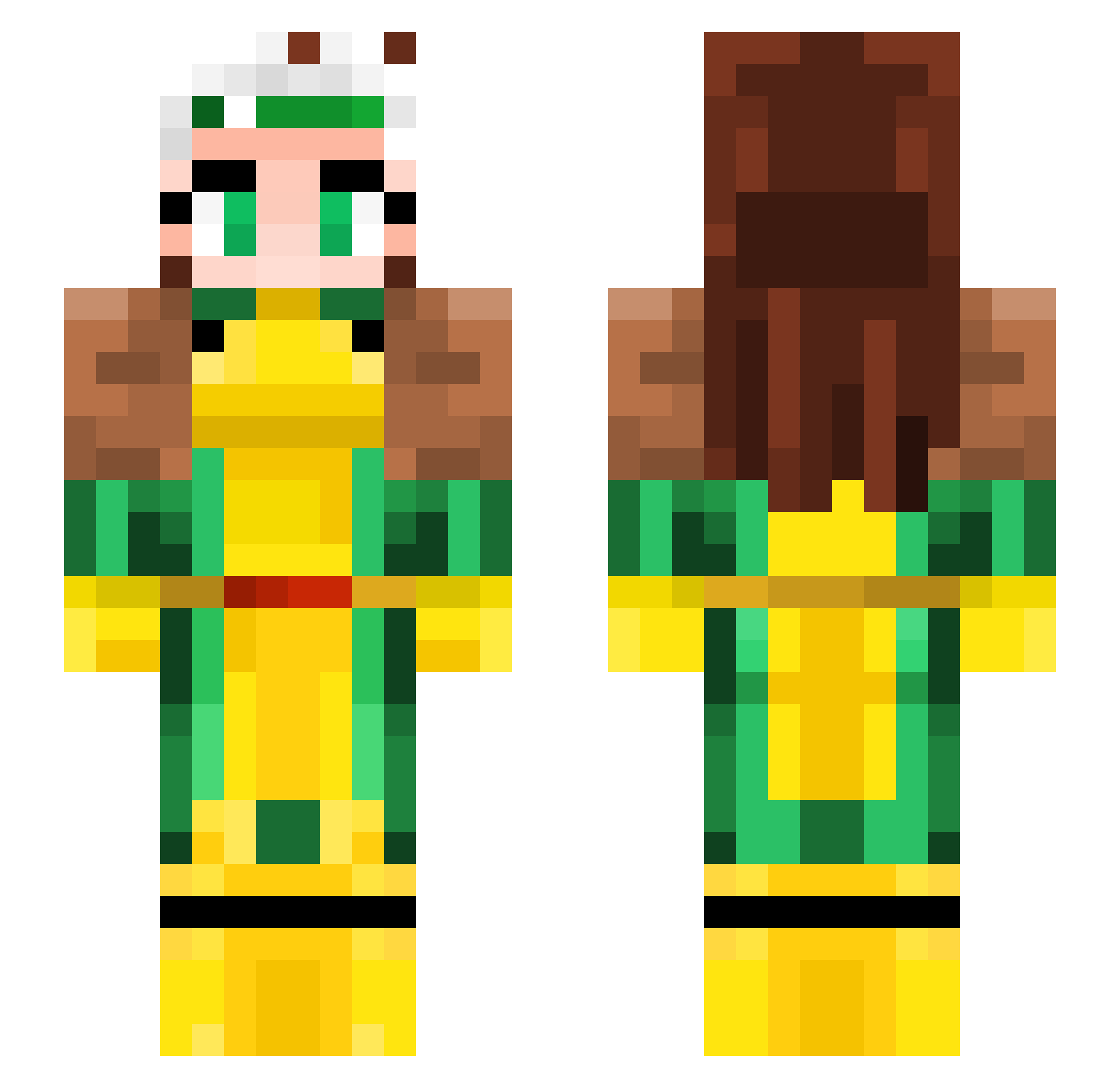 sillytooru Minecraft skin, front and back view