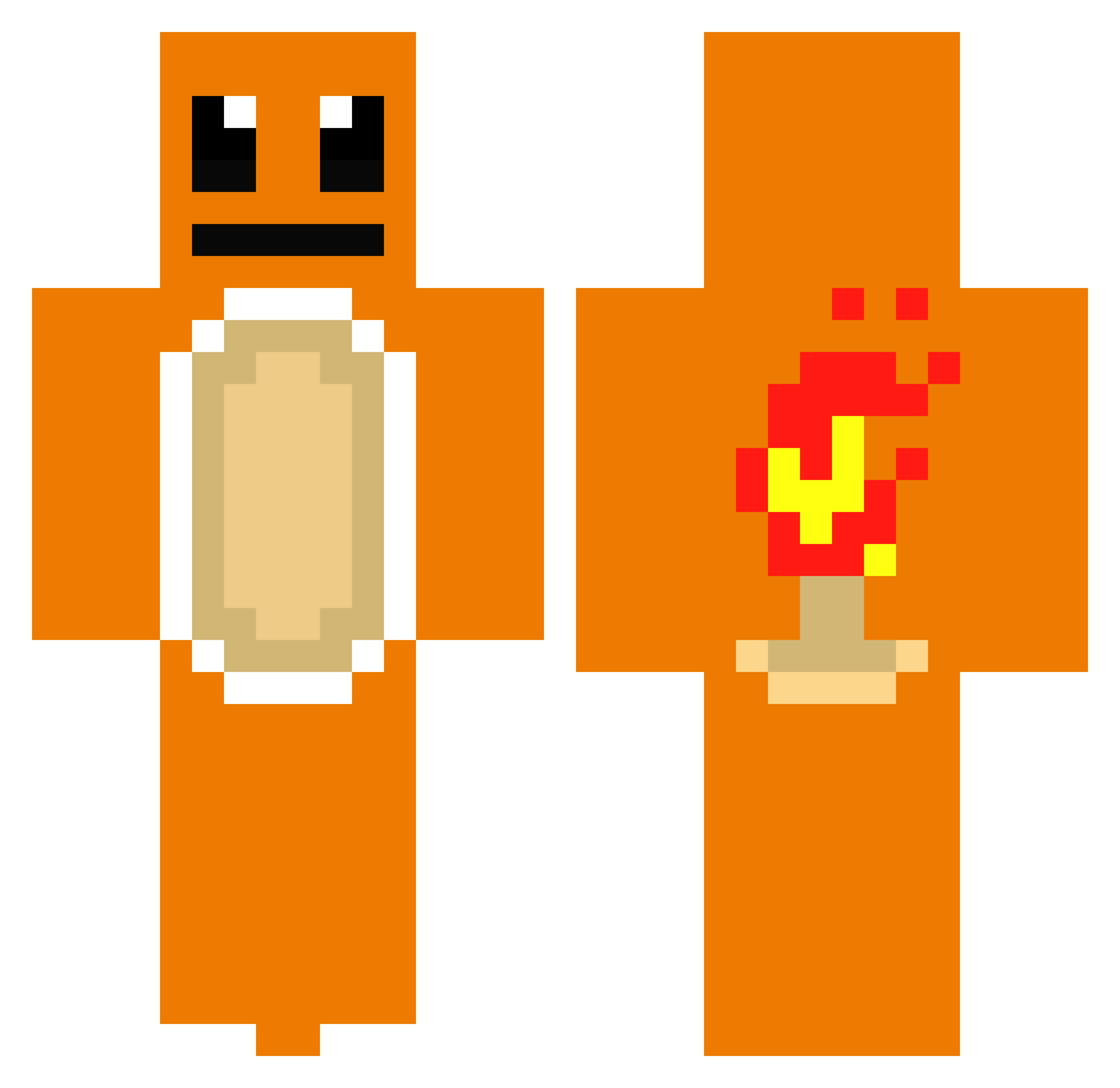 Sqooshyy Minecraft skin, front and back view