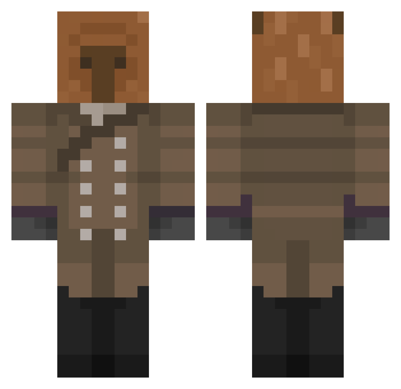 Cappybaraman Minecraft skin, front and back view