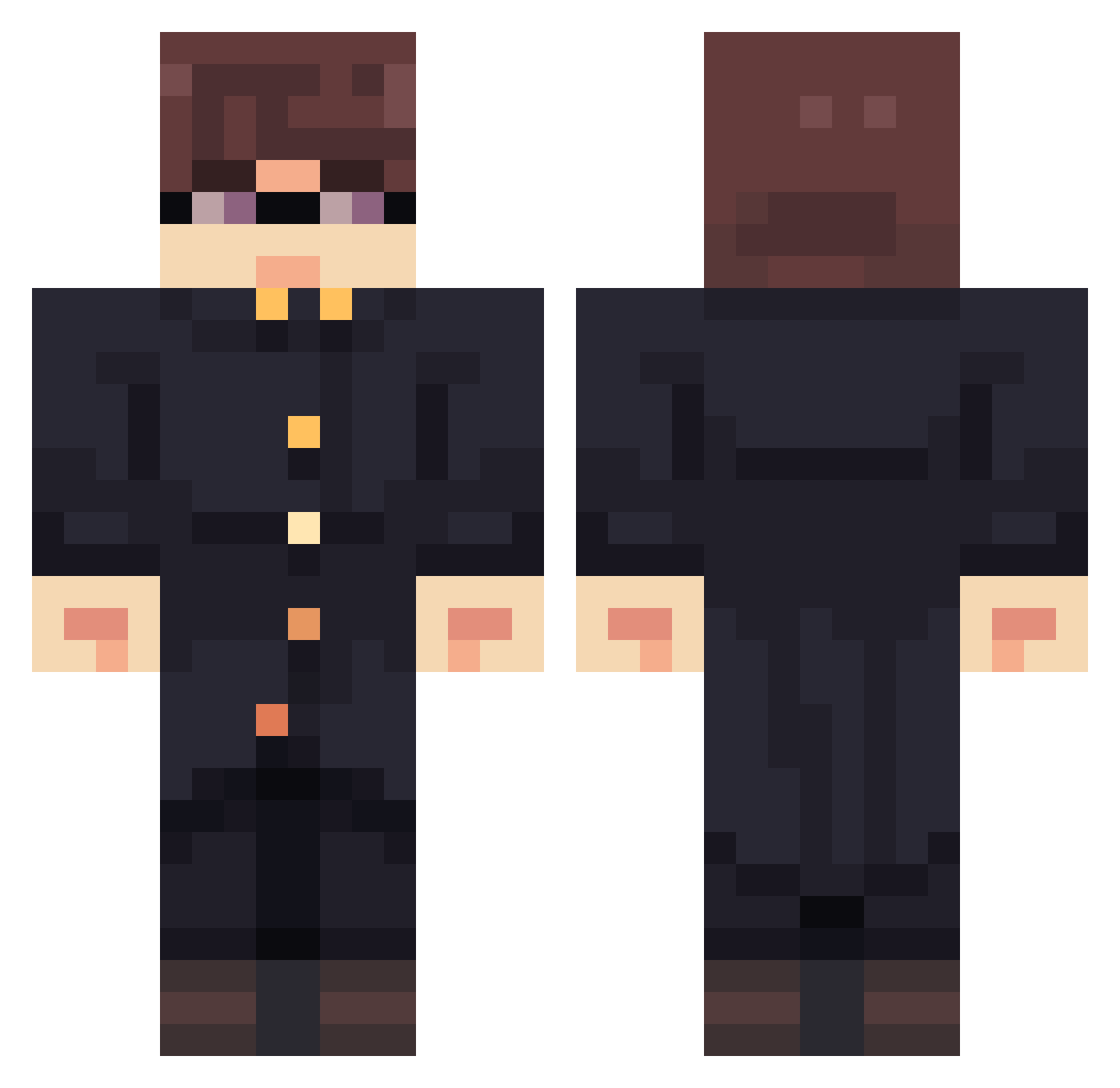 Norito Minecraft skin, front and back view
