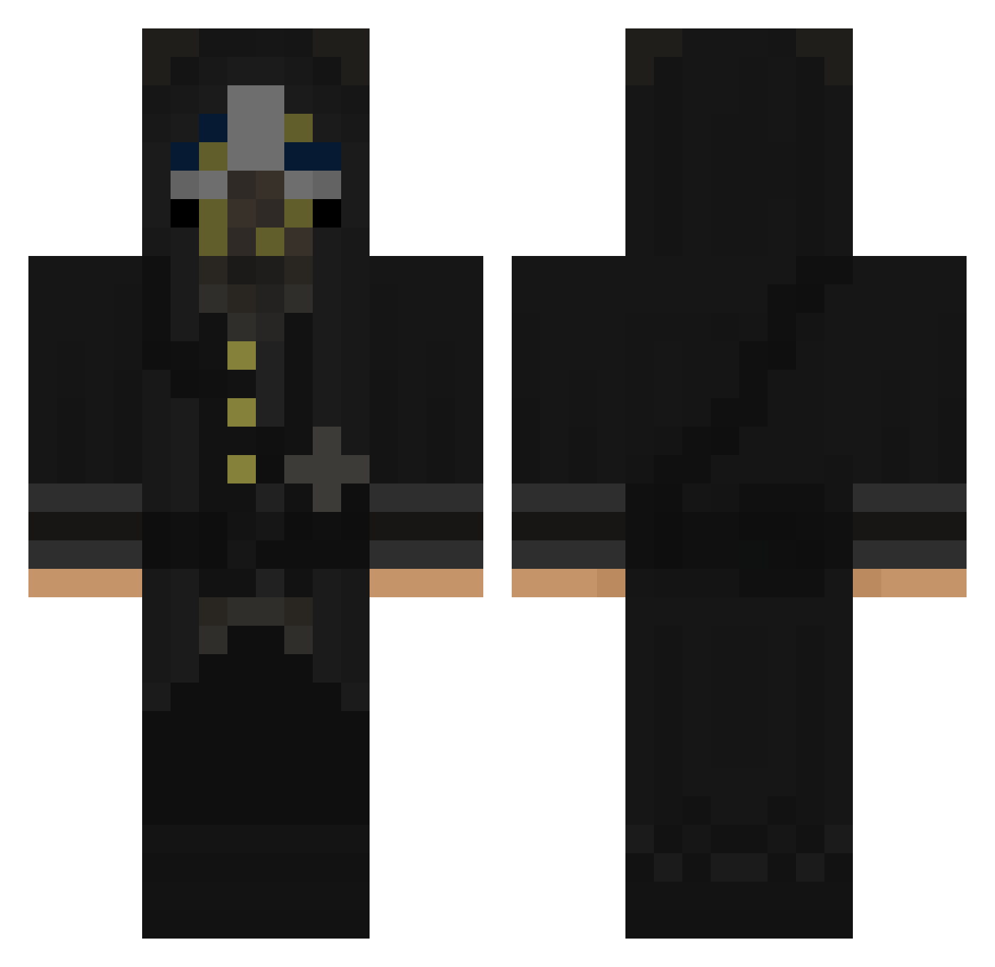 epiphytotic Minecraft skin, front and back view
