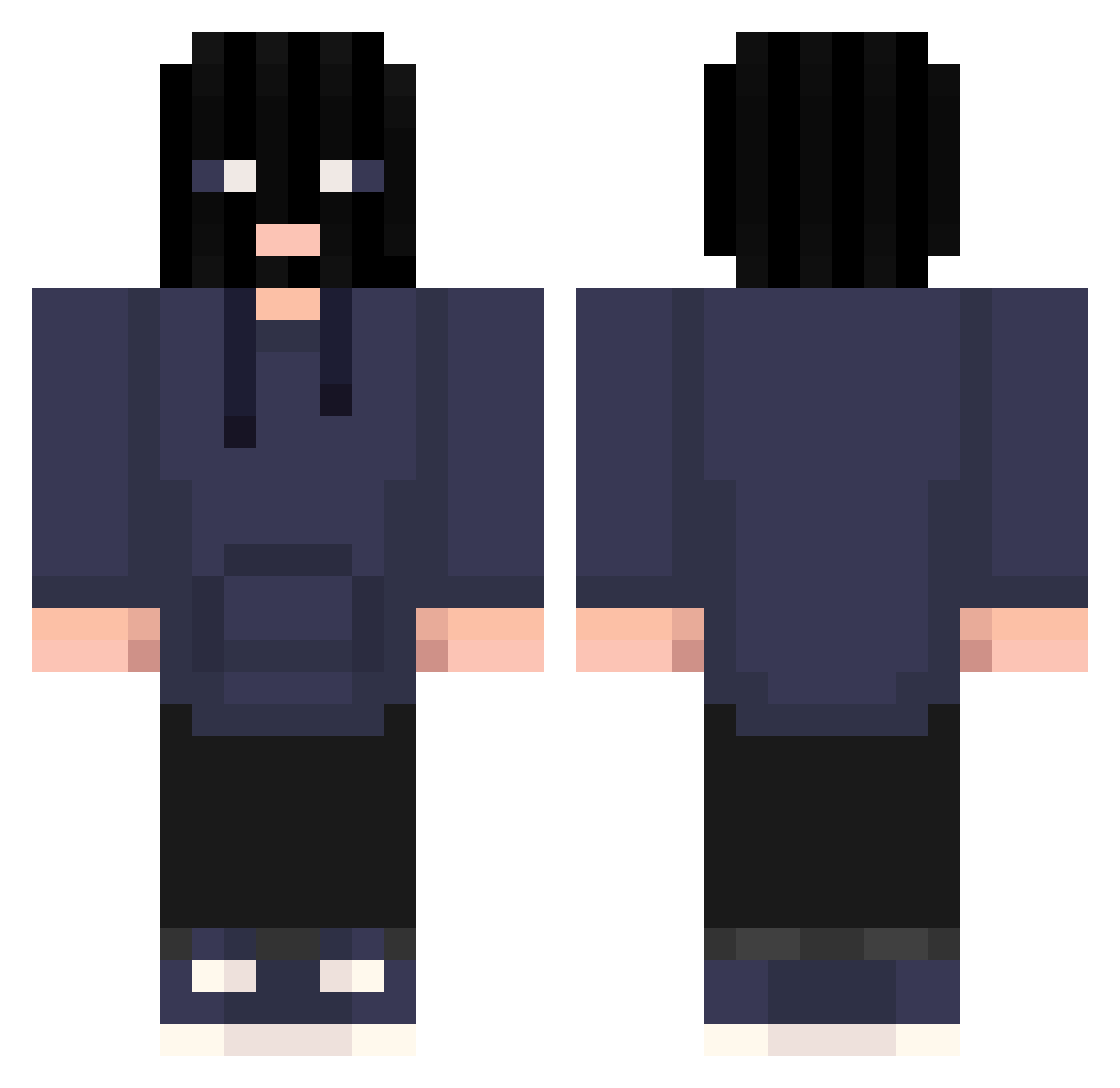 perevertina Minecraft skin, front and back view