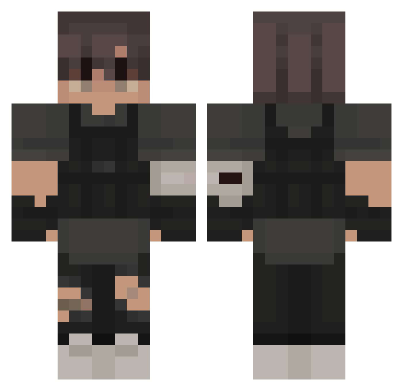 TomOfNoTrades Minecraft skin, front and back view