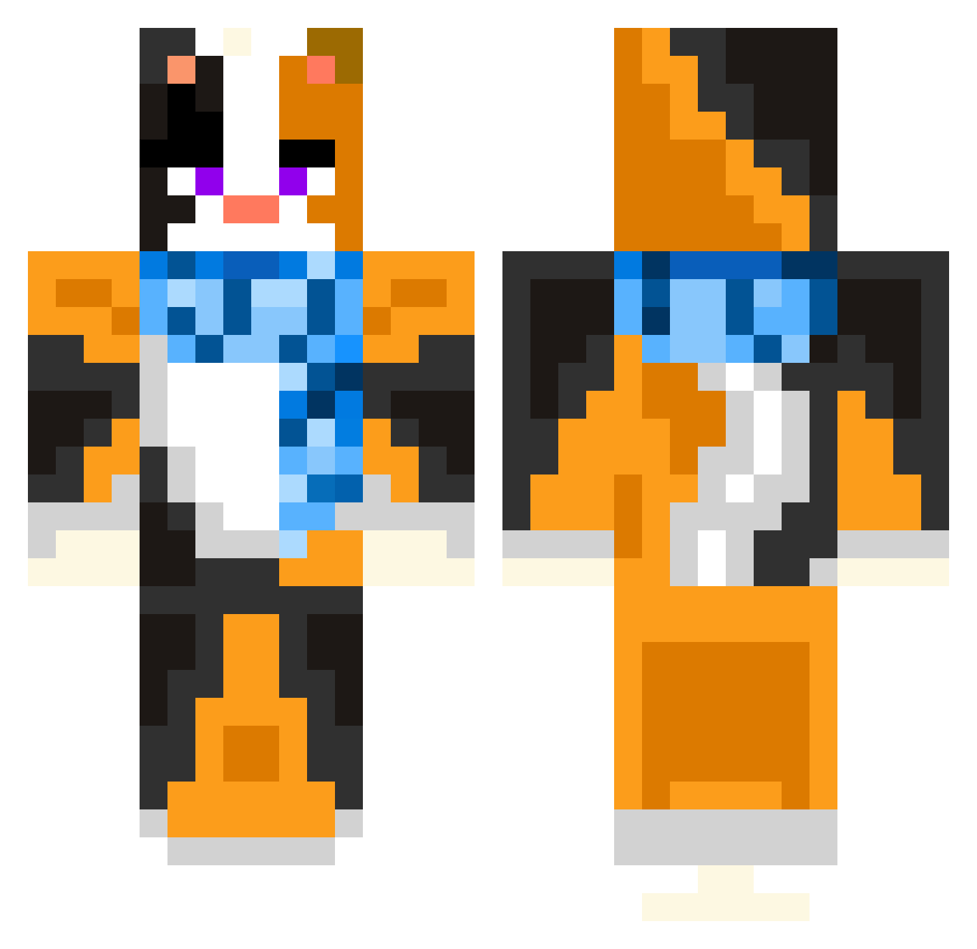 KOLLIAK Minecraft skin, front and back view