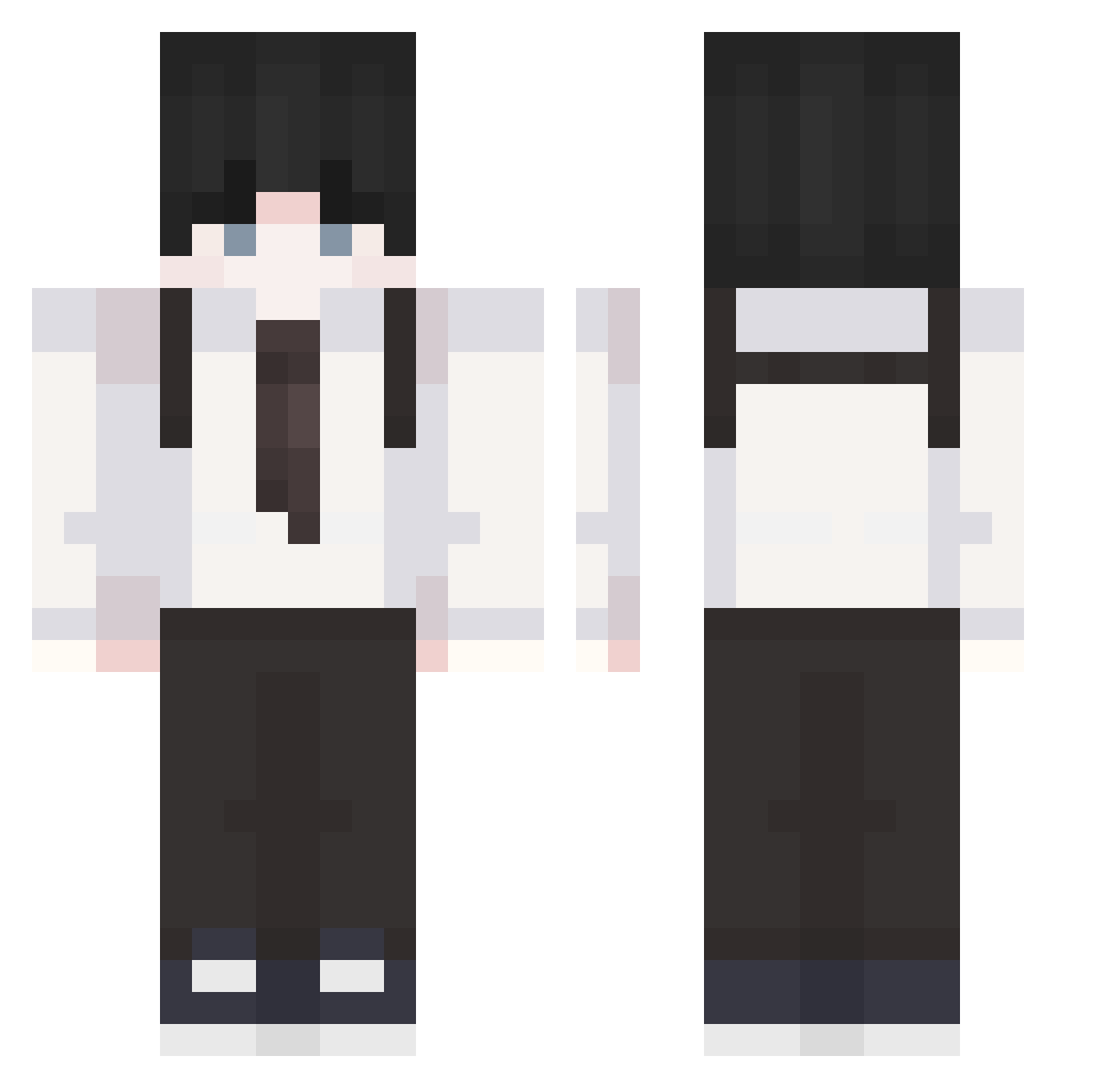 wfso Minecraft skin, front and back view