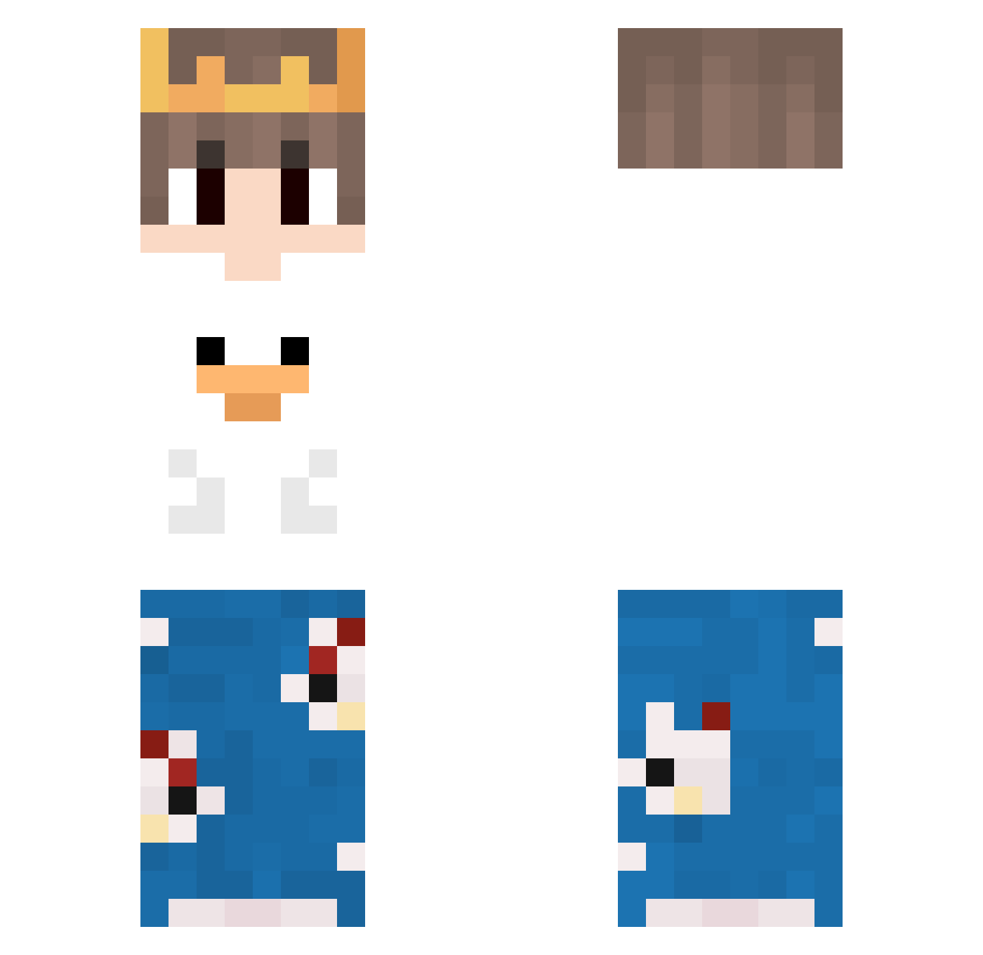 diding1 Minecraft skin, front and back view
